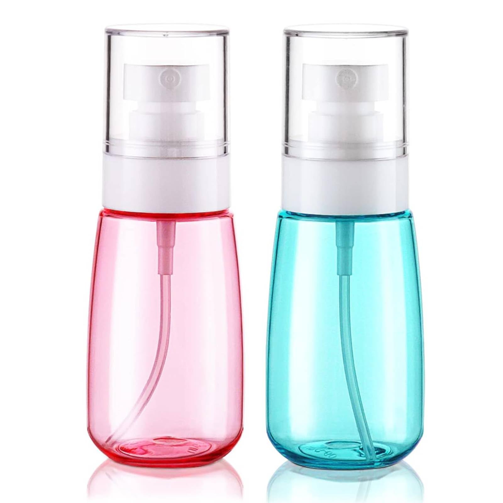 Small Spray Bottle 2 Pack, Fine Mist Travel Spray Bottle for Essential Oils, Refillable Travel Containers Plastic Hair Spray Bottle Sprayer for Perfume Skincare Makeup Lotion (2oz 60ml)