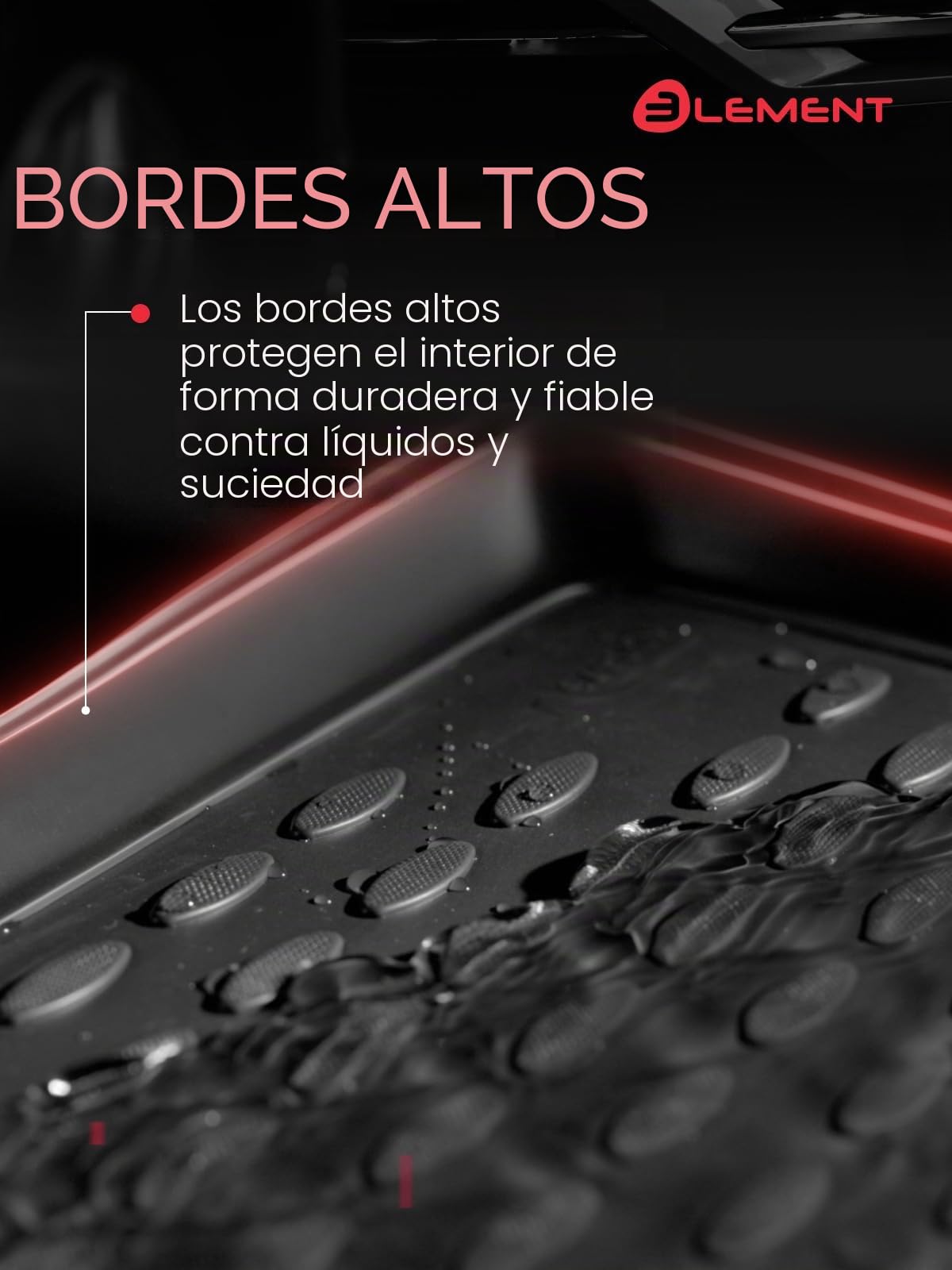Element 3D Alfombrillas de Goma aptas para Toyota C-HR (II) | 2023 - Hoy | 100% adaptables a Todas Las Condiciones meteorológicas Alfombrillas de TPE, Borde Alto, Impermeables, Antideslizantes