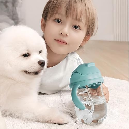 Miniatura 8 de PandaEar Tritan - Vaso para beber con popote pesado, a prueba de derrames, con asas de fácil agarre, bebida desde cualquier ángulo, 10 onzas, para