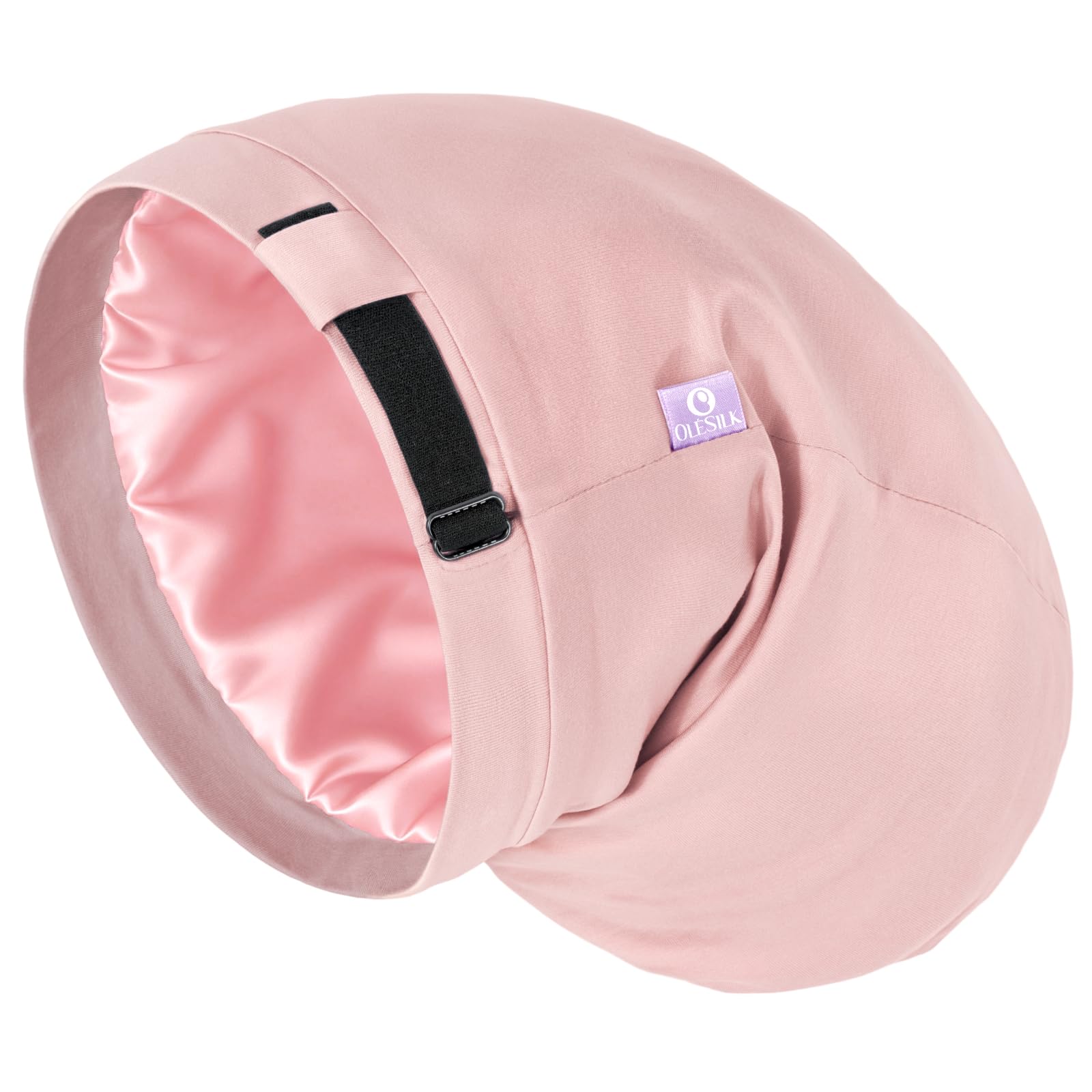 Extra Large Silk Sleeping Bonnet for Long Hair, Adjustable Mulberry Silk Cap Amazon.com: OLESILK Silk Bonnet for Long Hair: 100% Mulberry  main image 3