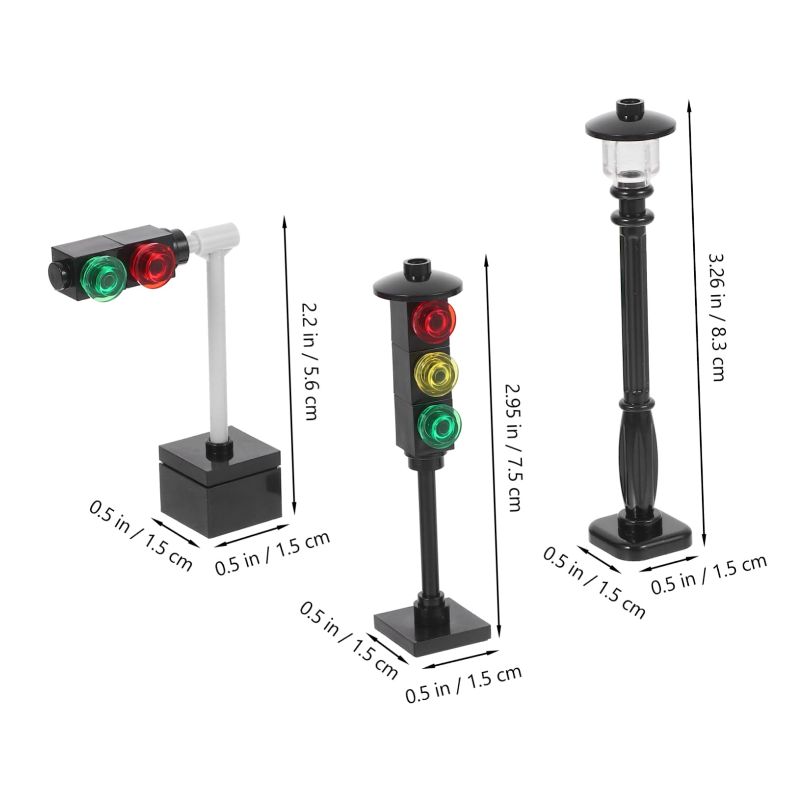 CORHAD Realistic Traffic Light Toy Set Building Blocks Kids Learning Toy Preschool Educational Landscape Decor