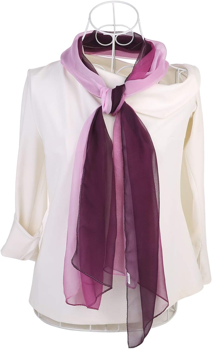 uxcell Long Chiffon Lightweight Sheer Wedding Scarf Silky Gradient Color Party Shawl Spring Summer Beach Wrap for Women - Image 8