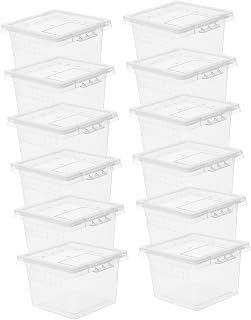 Yardwe 20PCS Reptile Breeding Box Set Plastic Enclosure for Snakes Lizards and Insects Small Habitat Container Feeding Accessory for Praying Mantis and Spider