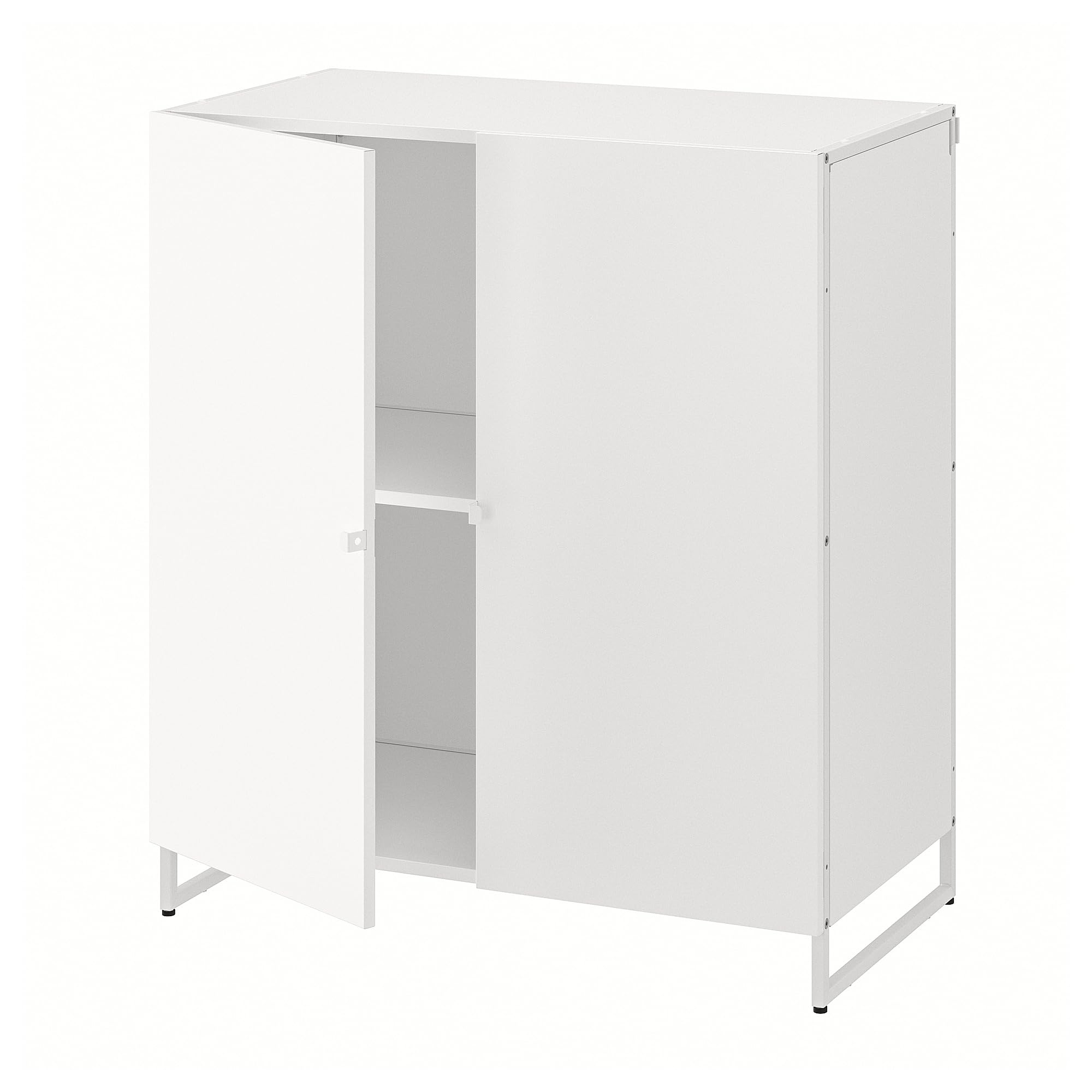 Étagère avec portes blanc Jostein pour résoudre le manque de rangement extérieur