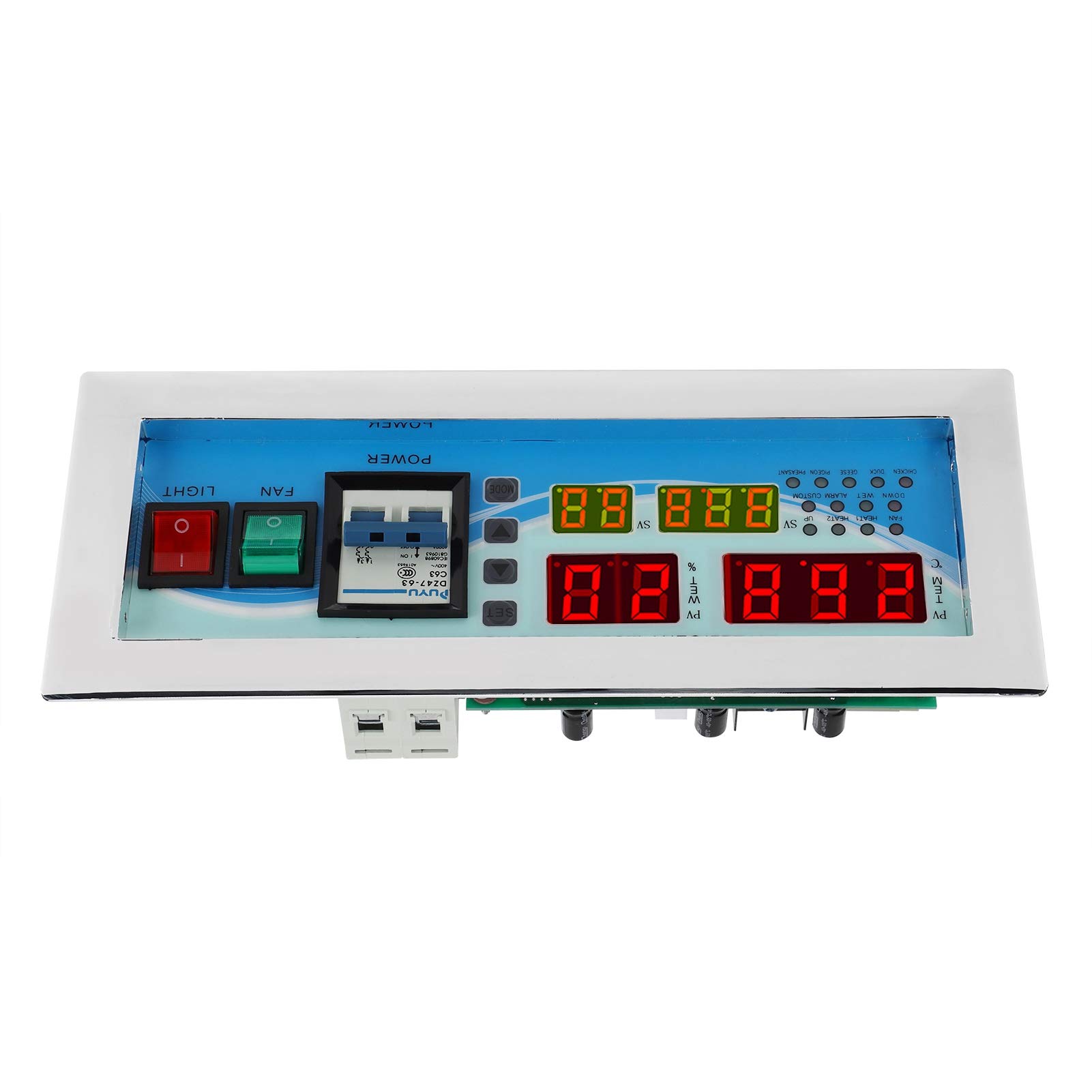 Respicefinem Automatischer Eierinkubator-Controller, digitale Temperatur- und Feuchtigkeitskontrolle für Hühner, Enten, Wachteln, 180–240 V