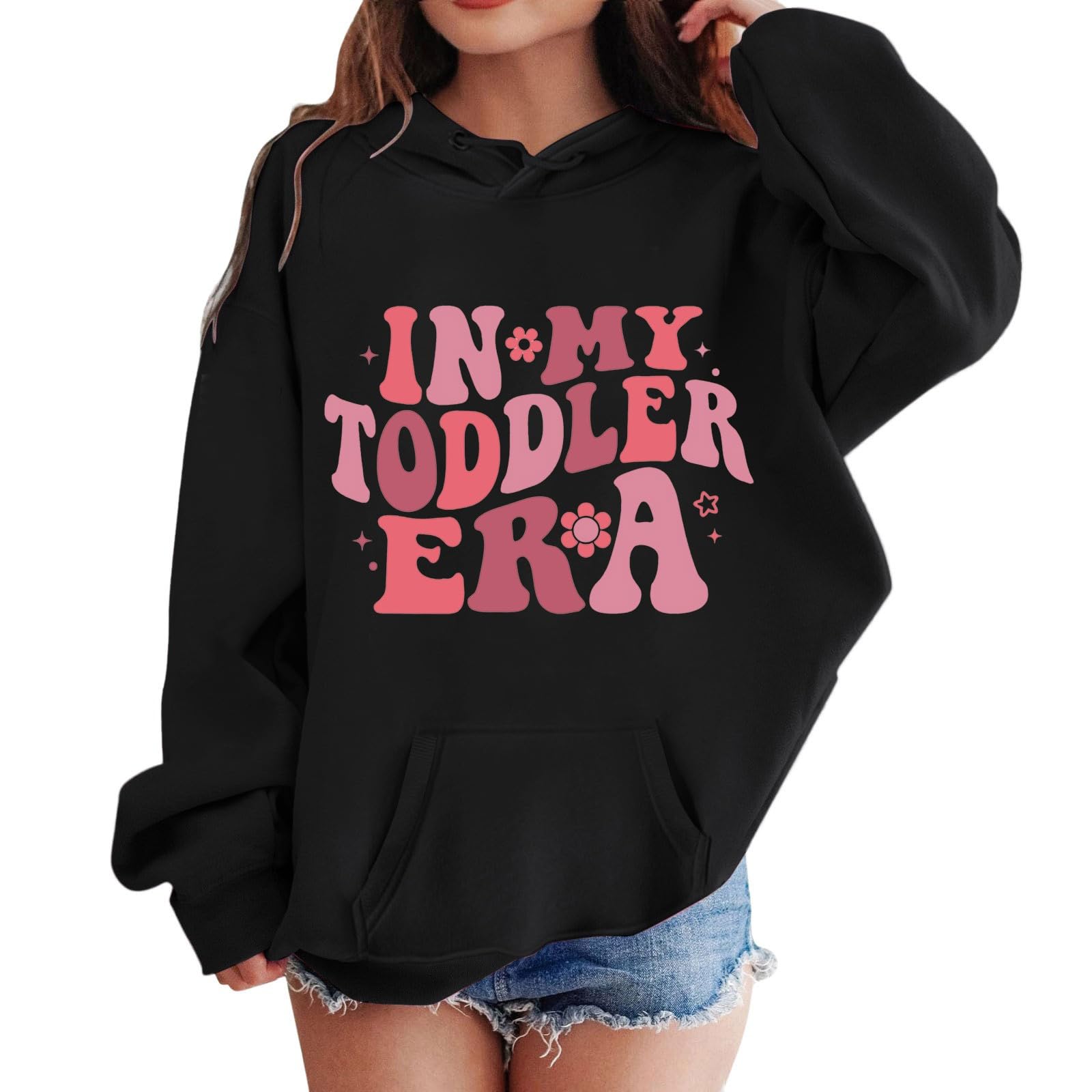 Bluzy dziewczęce Nowy Jork bluzy z kapturem dla dziewczynek nadruk litery bluza z kapturem z długim rękawem na co dzień luźny pulower topy dla 4-14 lat (Zj1-czarny, 5-6 lat)