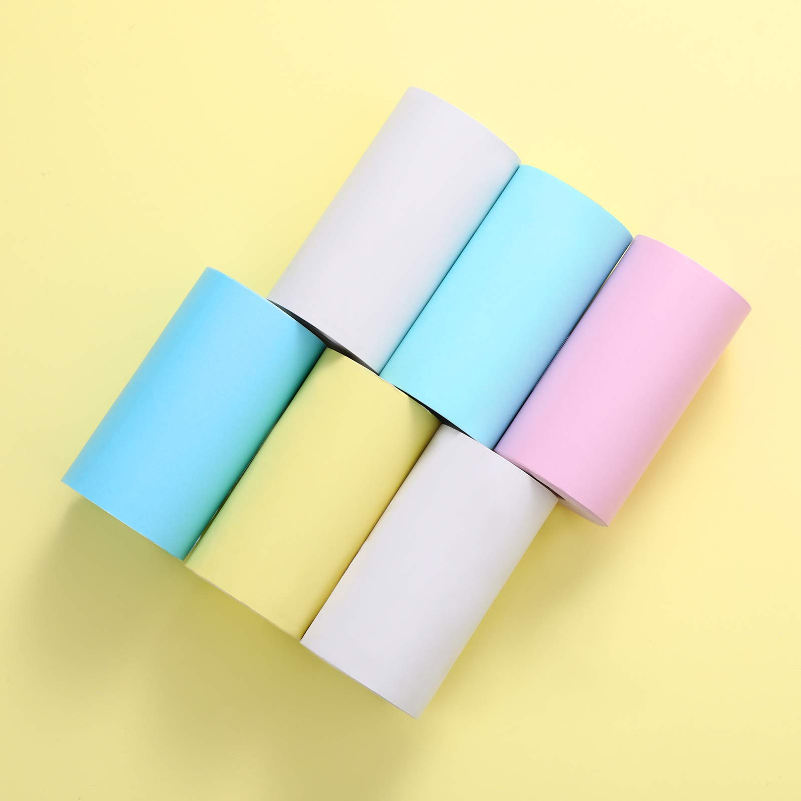 Buy 5 Pieces Glossy Printable Paper Roll Set Direct Thermal Paper Mini ...