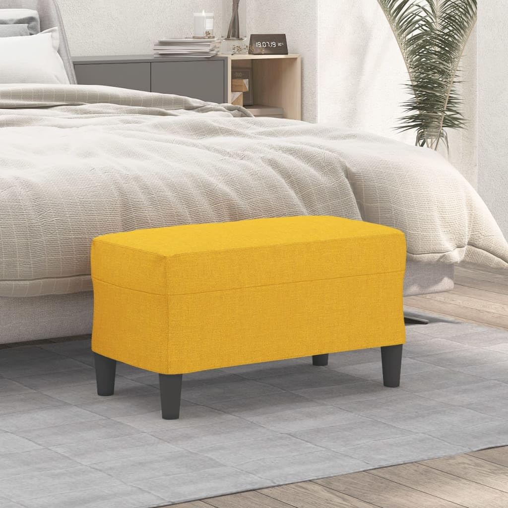 Ławka do siedzenia, jasnożółta, 70 x 35 x 41 cm, materiał z tapicerką piankową, do korytarza, przedpokoju, salonu, jako taboret ławka do łóżka