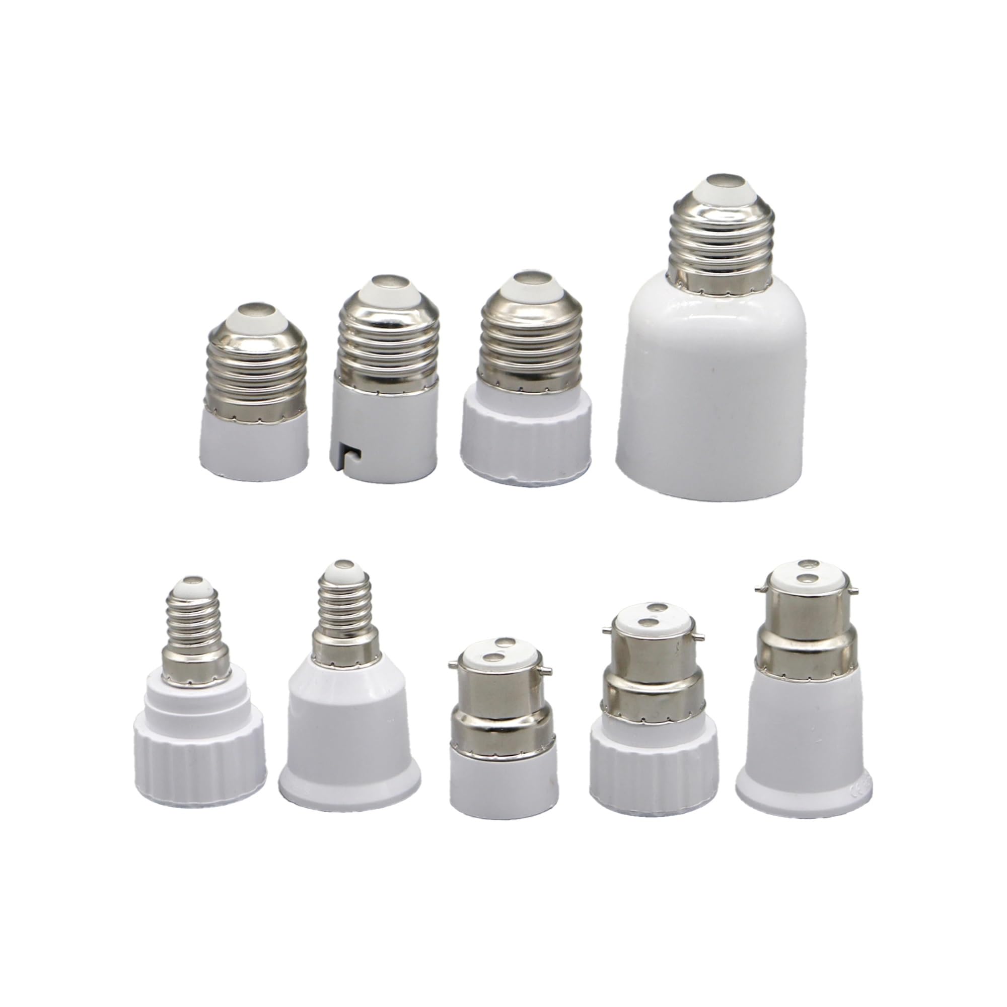 Generico 10-50PCS B22 E27 E14 GU10 E40 Lampadina Portalampada Convertitore del supporto Base Adattatore di conversione della luce ignifuga Accessori for l'illuminazione(40pcs,E27 to E40)