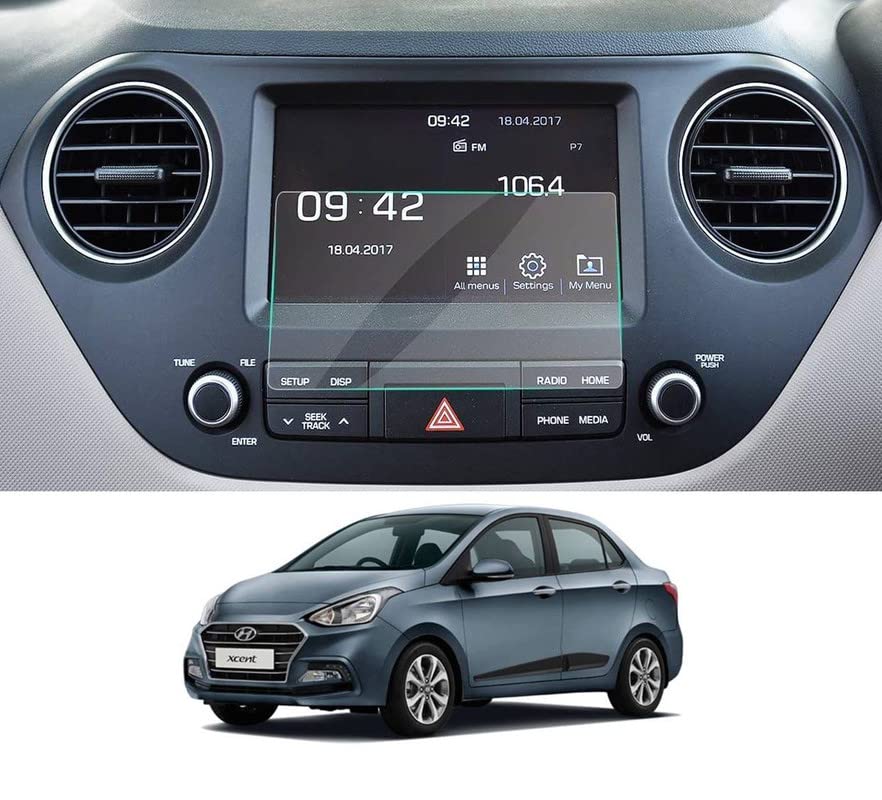 Image of A.K.S.G. Hyundai Xcent 7 Inch [2017-2020] Car Accessories Navigation or Music System Touch Screen Infotainment Screen Protector (Company Fitted) Not a Tempered Glass [Transparent]