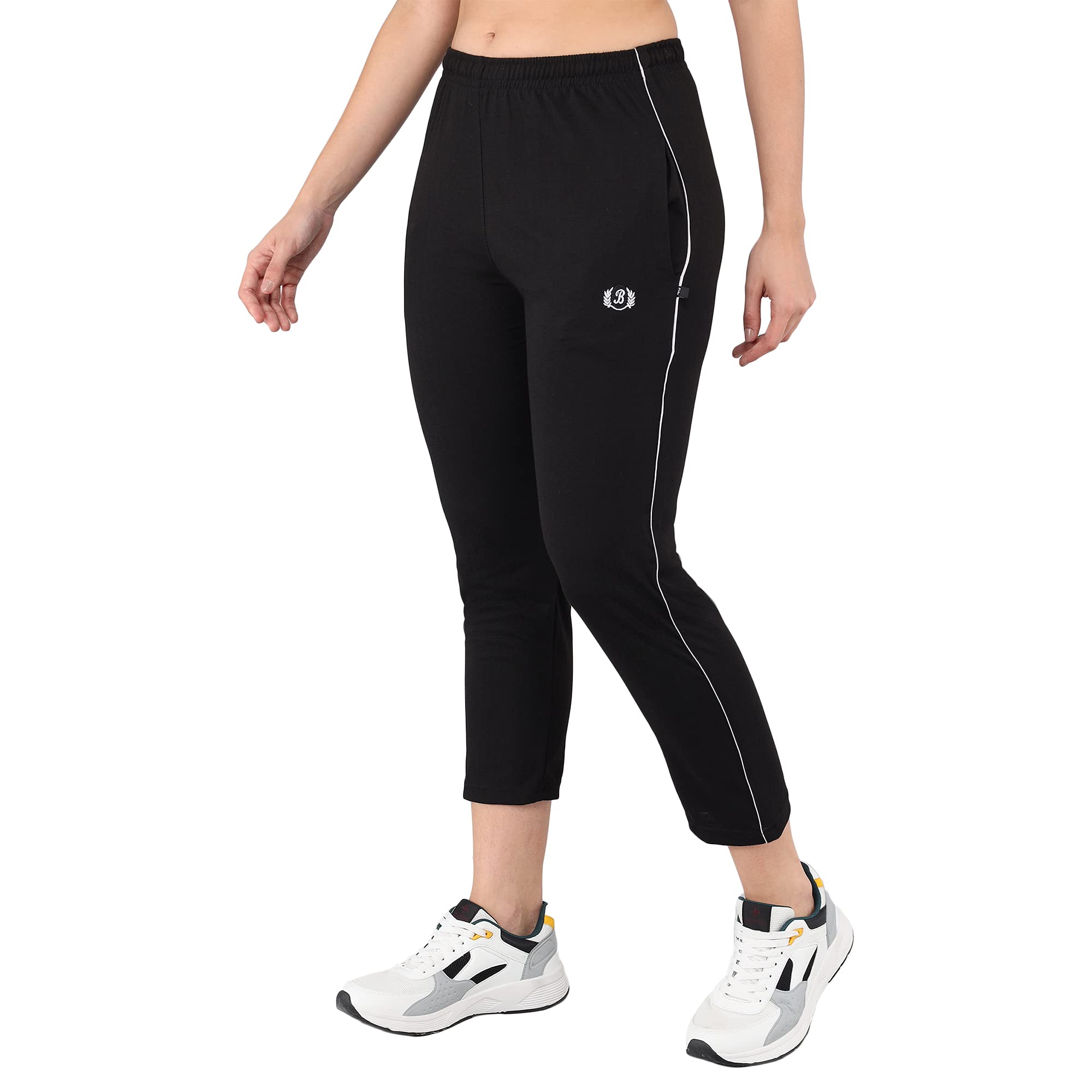 Plain Pyjamas for Women | Casual Pants | Basics Pajamas for Sleepwear, Regular wear & Morning/Evening walk wear| Two Side Pockets with One Zip Pocket for Phone | 100% Cotton (Pack of 1)-image-35