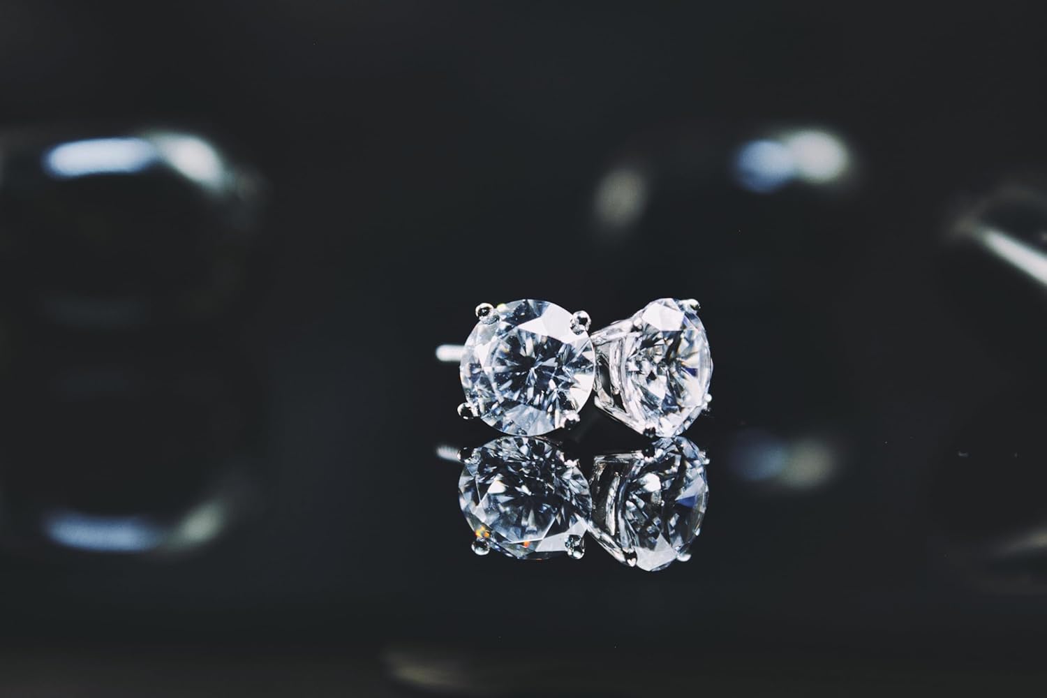 Diamond Earrings For Women, Diamond Stud Earrings For Men, 14k White Gold 1ct - 2 carat Princess, Heart, Round Cut Screw Back Earrings VVS1 D-E Color [Simulated Diamond] Fox Jewelry Co - Image 5