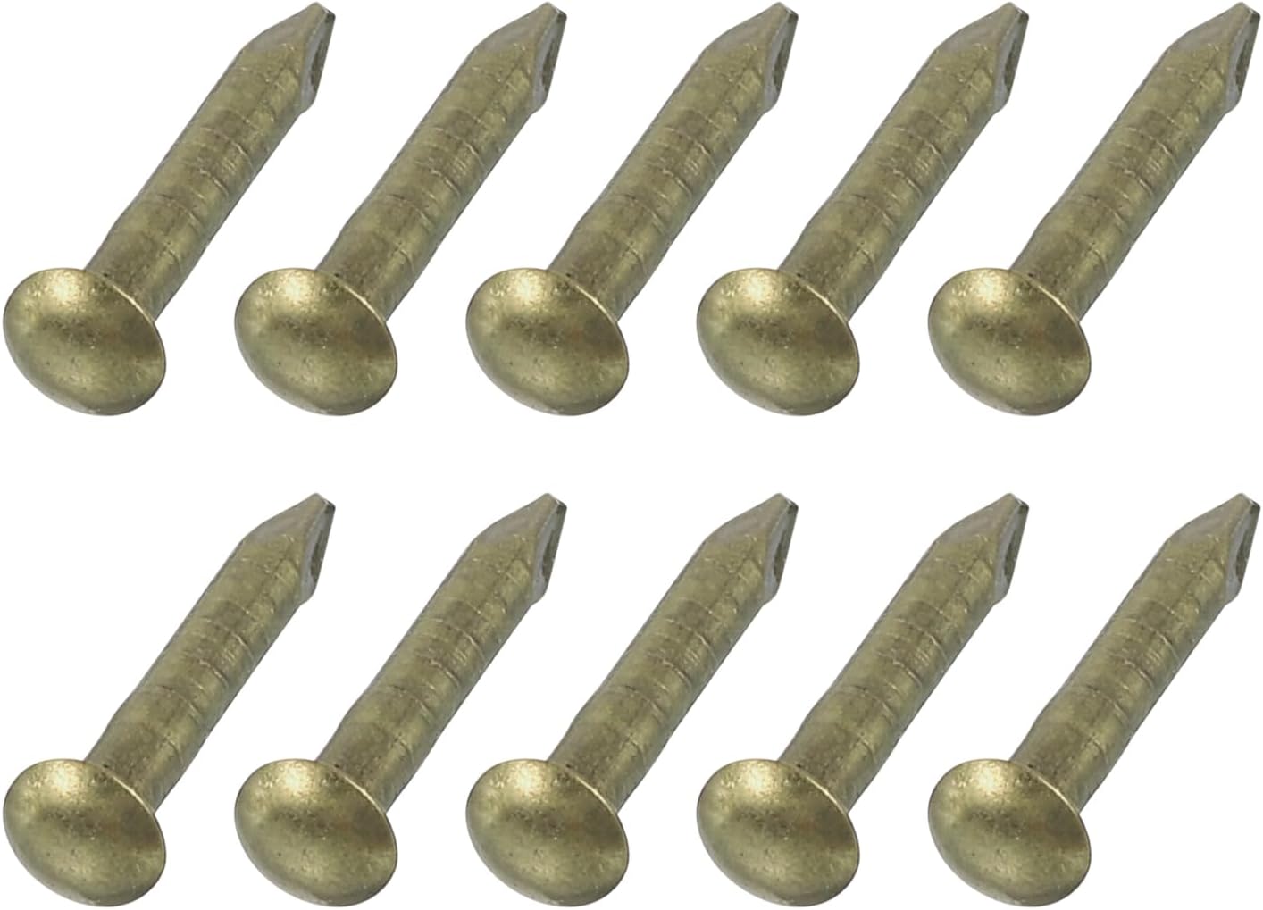 uxcell 50Pcs Small Hardware Nails, 1.5 x 10mm Carbon Steel Round Head Nail Common Finishing Nail for Household Woodworking Picture Hanging DIY Projects, Bronze