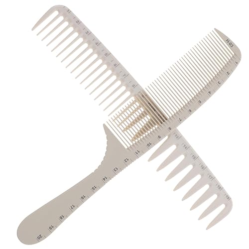 2pcs Hair Cutting Combs with Scale, Small Thin Barber Combs
