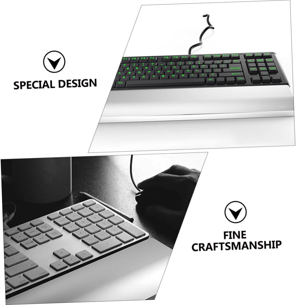 NUOBESTY Key Mechanical Keyboard Wrist Rest Pad Ergonomic Arc Design Aluminum Alloy with Anodized Sandblasted Surface Comfortable Wrist Support for Laptop and Desktop Keyboards Silver