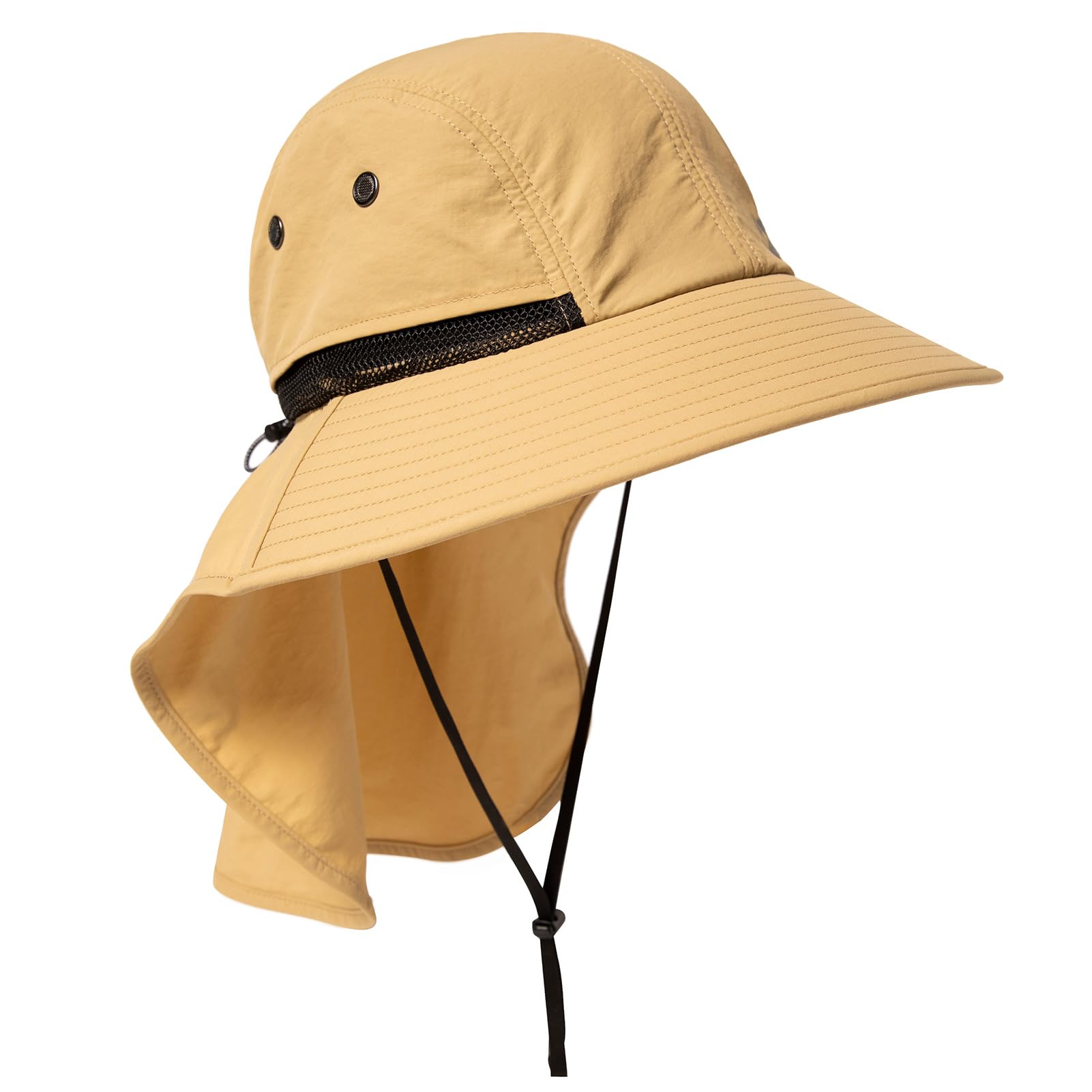 TOP-EX XL/XXL - Sombrero de sol impermeable para hombre, ala ancha, protección solar, gorro de senderismo para exteriores, con protección para la nuca, gorro de safari de verano plegable
