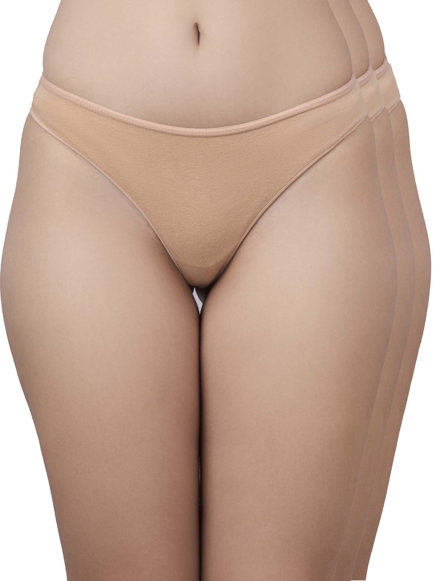 inner sense Bamboo Thong I Panty Set for Women, Skin, Size M-picture-7