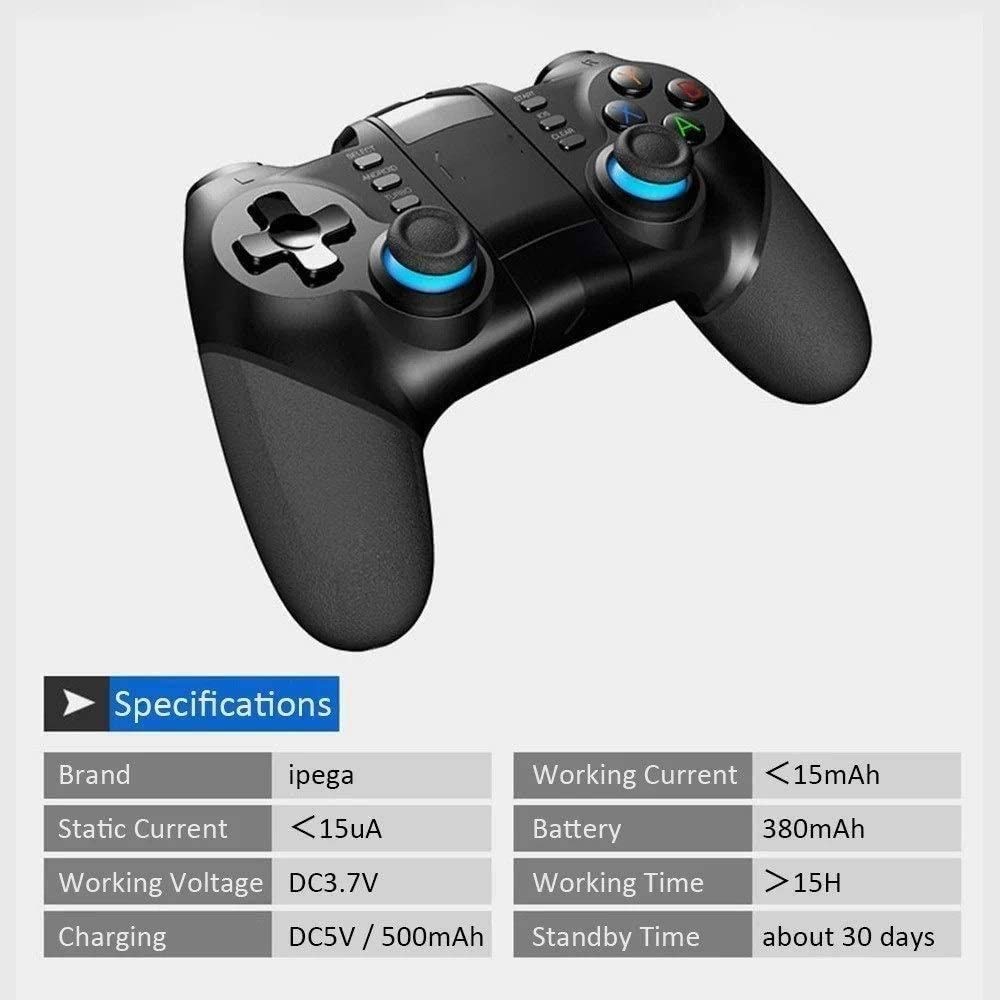 SMSOM Bezprzewodowy kontroler do gier, joystick gamepada, 2,4 G zdalna konsola do gier do Windows 7/8/10/XP/laptop, Android, TV Box, czarny