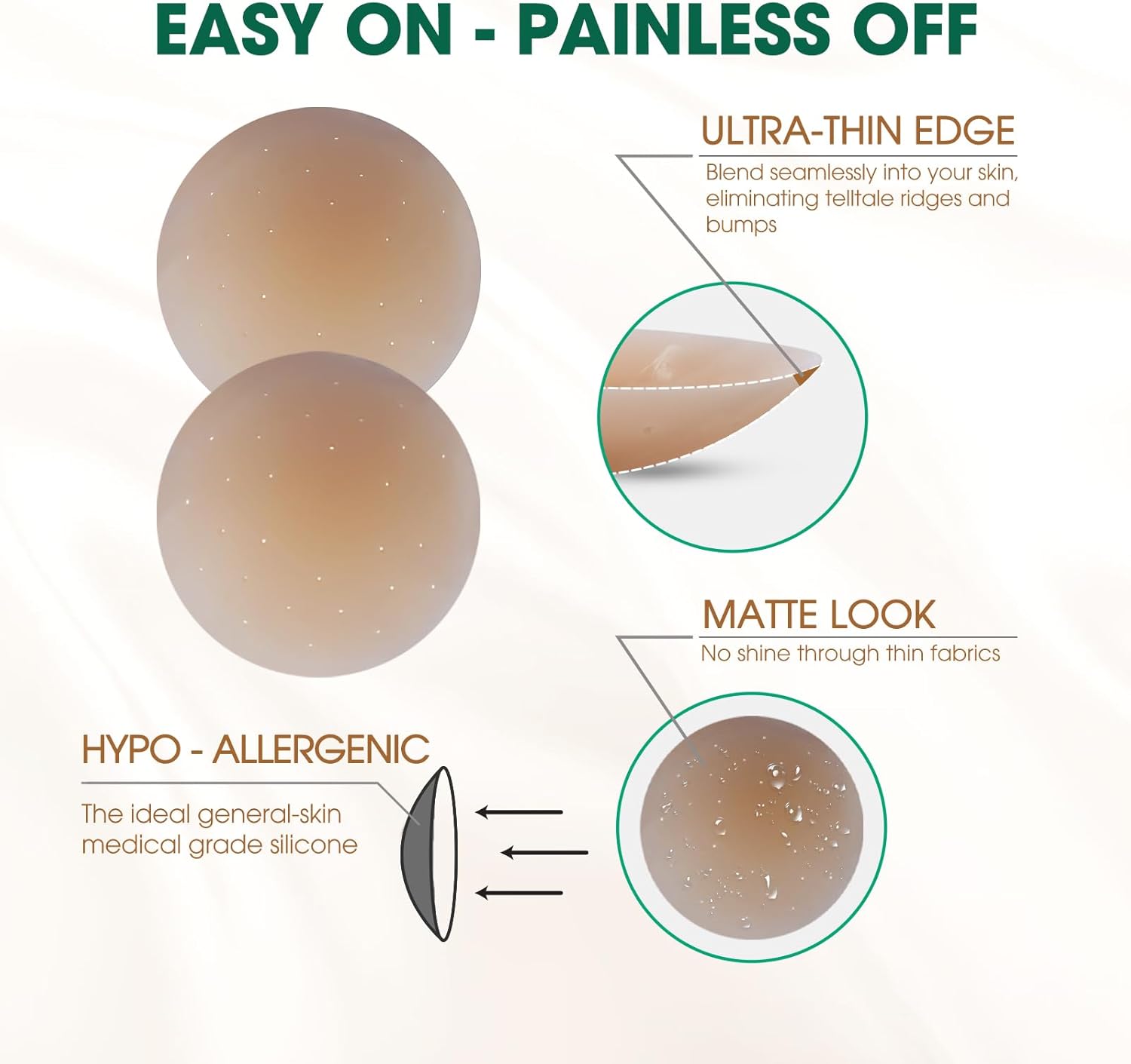 Nipple Covers For Women – Paper-Thin Nipple Covers 0.02" Edge With Case, Reusable Silicone Nipple Covers For Braless - Image 7