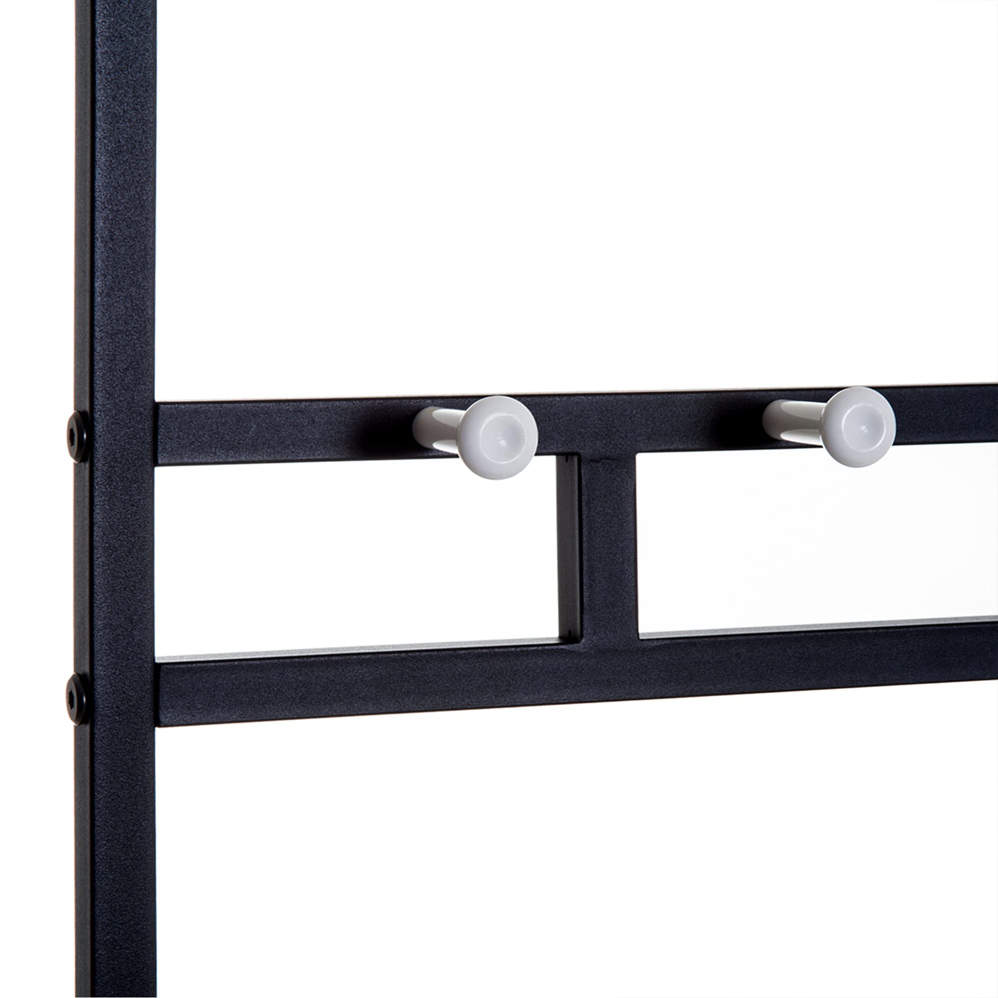 HOMCOM Perchero de Entrada Recibidor Perchero Zapatero con Asiento Acolchado 2 Estantes para Zapatos y 5 Ganchos 72,5x35x180 cm Negro