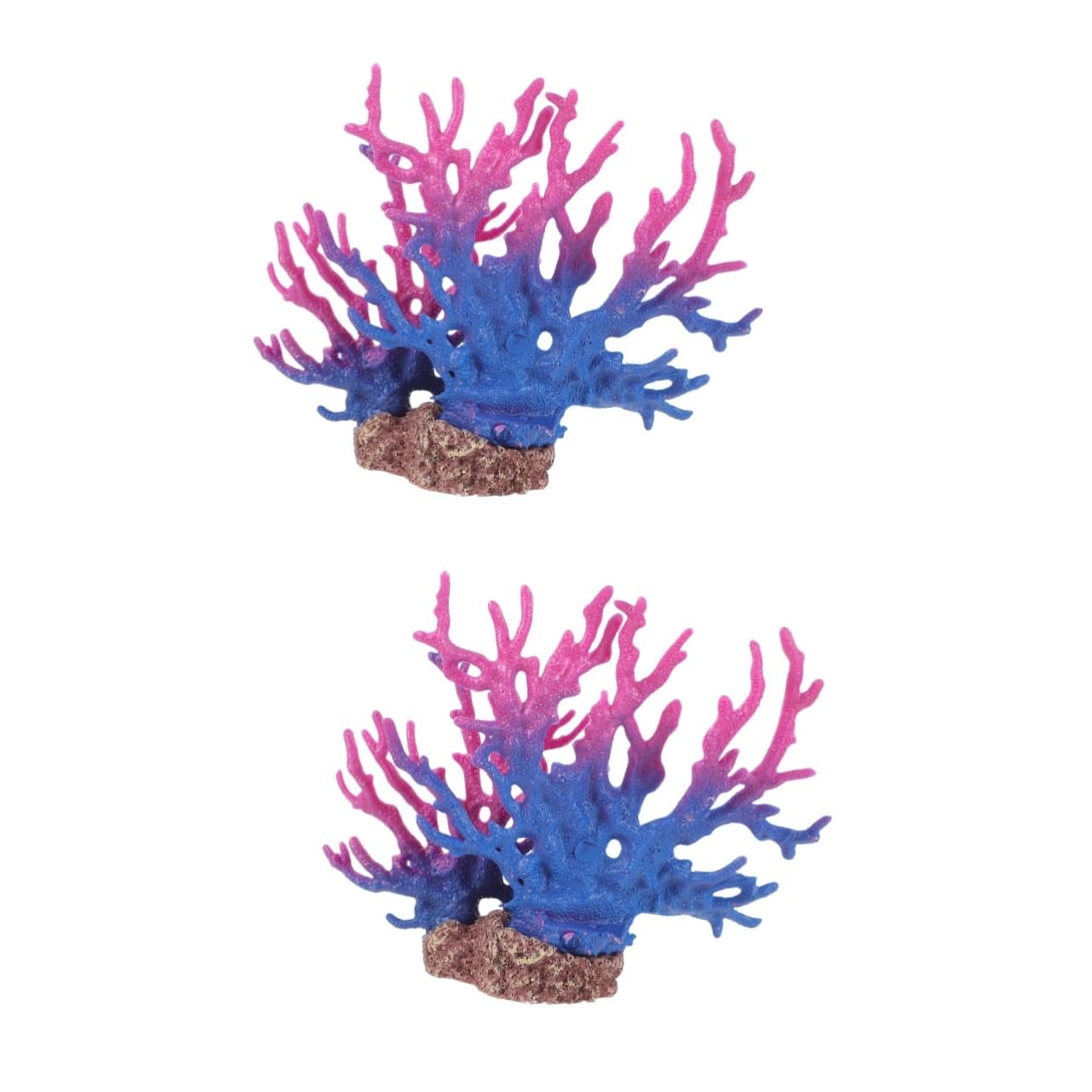 GALPADA 2pcs Artificial Coral Aquarium Decor Vivid Coral Landscape for Fish Tank Durable Resin Plant Non Fading Colors Easy Care Creative Underwater Decoration