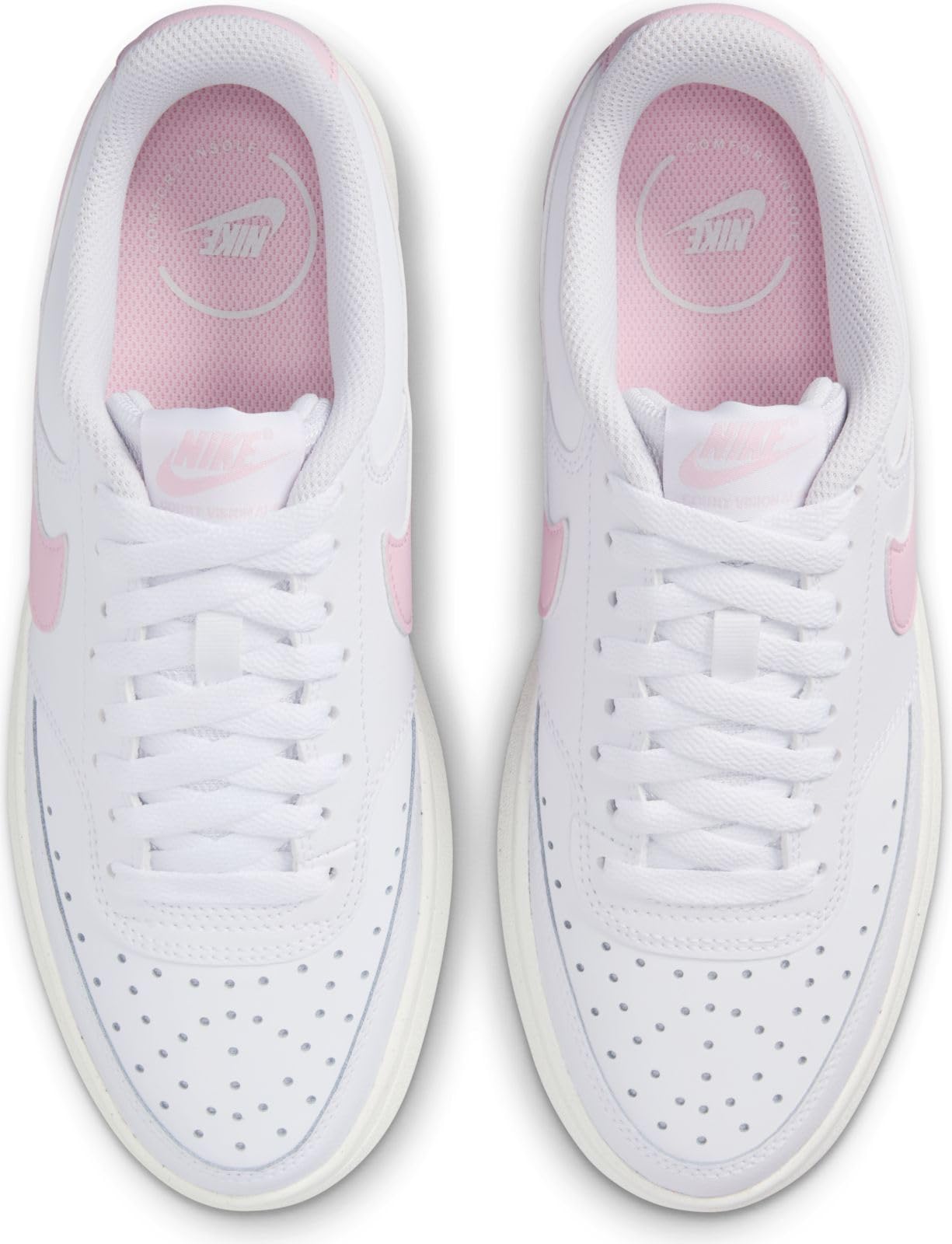 Nike Court Vision Alta Damenschuh, Scarpa da Donna, Corda in Schiuma Bianca e Rosa, 38 EU
