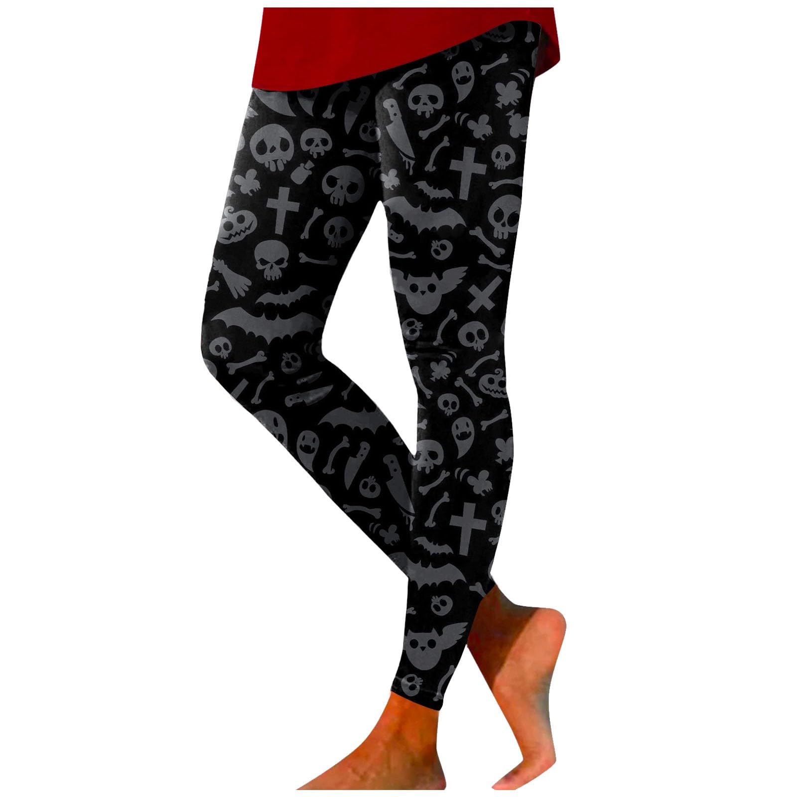 Damen-Leggings mit Halloween-Grafik, sexy Halloween-Geist-Scrunch-Strumpfhose, Yoga-Hose, trendige Halloween-Kostüme, schmale, hohe Taille, Bauchkontrolle, lässig, athletisch mit Designs,