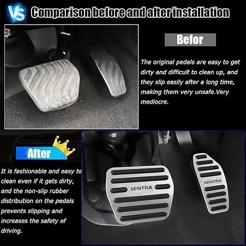 Miniatura 2 de Kakash Accesorios interiores personalizados para Nissan Sentra 2020 2021 2022, cubiertas de pedal de acelerador de gas de aleación de aluminio,