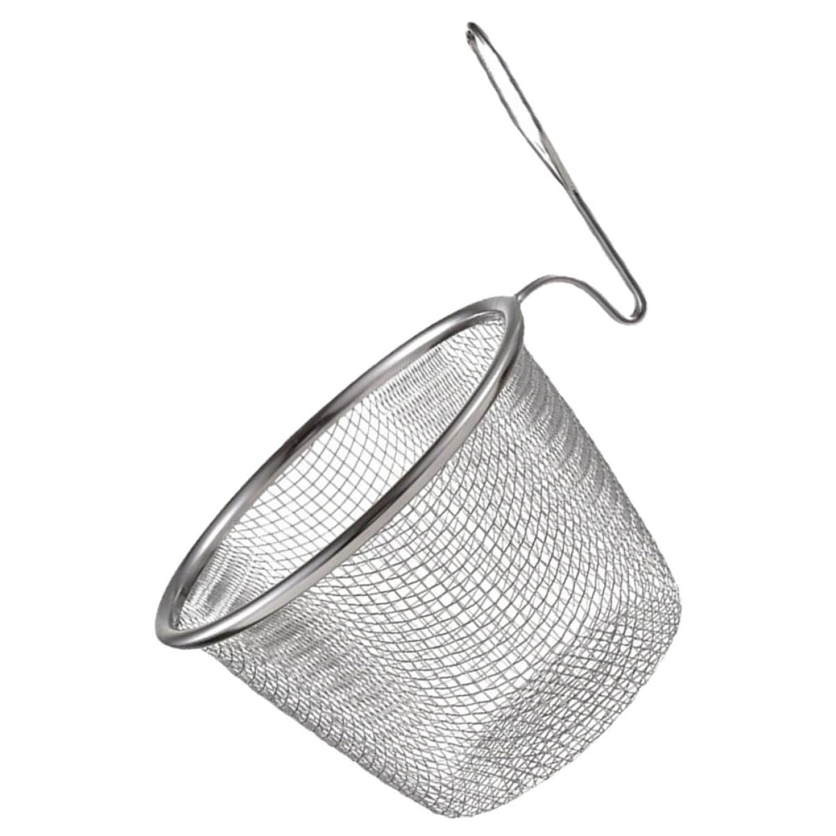 SHOWERORO Stainless Steel Pasta Skimmer with Ergonomic Handle Versatile Mesh Strainer for Hot Pot Ramen Dumplings and Noodles Cooking Tool for Everyday Use