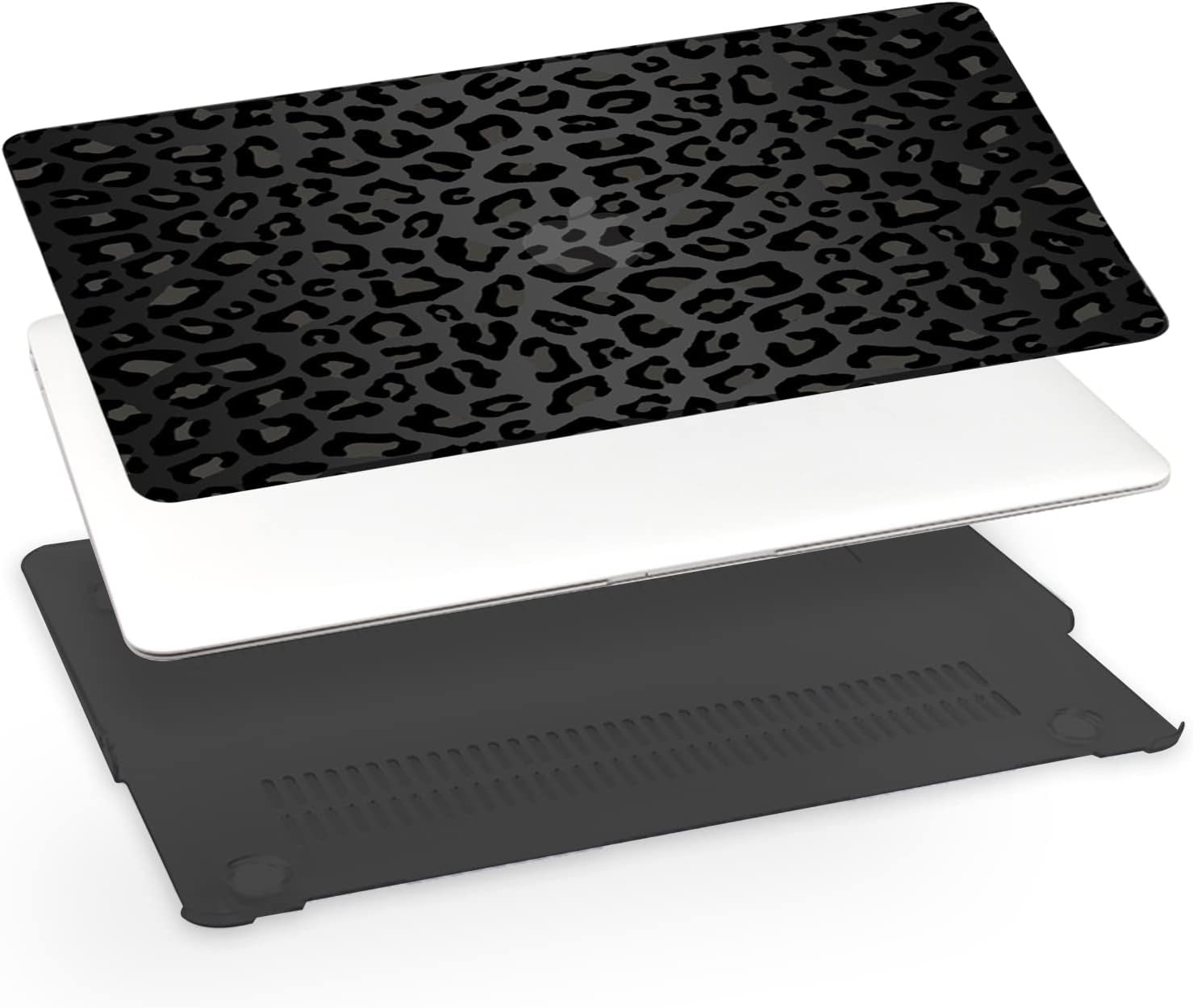 GABraden Compatible with MacBook pro 13 inch Case,2020 2019 2018 2017 2016(A2338 M1/A2159/A2251/A2289/A1989/A1706)with Touch ID and 2 Pack Keyboard Protectors,Laptop Hard Shell（Black Leopard Cheetah）