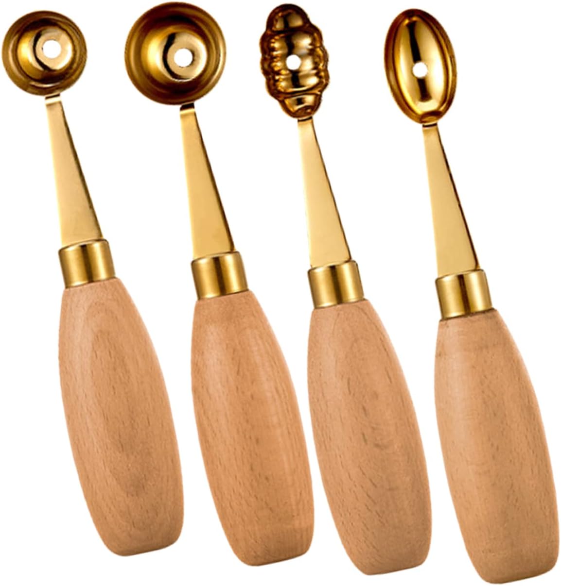 4pcs Melon Baller Scoop Ice Scoop Dessert Spoon Stainless Steel Fruit Ball Digger Round Scooper for Salad