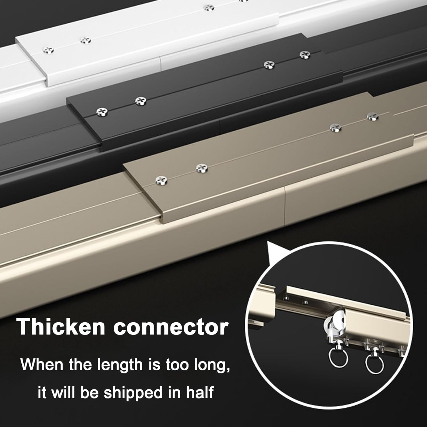 Adjustable 160cm Aluminum Curtain Track System for Ceiling with Wheel Hooks & Mounting Kit - White Curtain Rail Rod for Wall/Ceiling Installation (5.2ft)