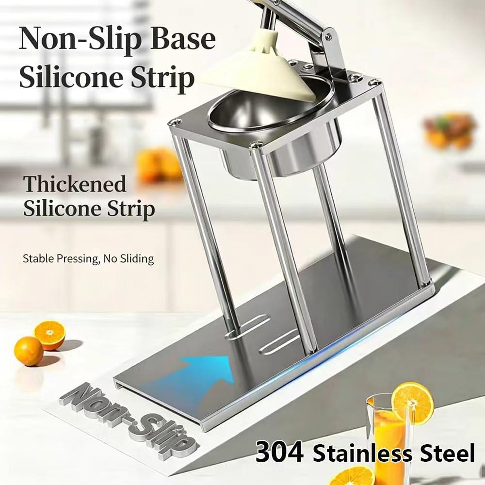 Exprimidor Manual De CíTricos, Exprimidor De Naranjas De Acero Inoxidable 304 De Uso Comercial, Exprimidor De Palanca Resistente Con Cabezales De Doble PresióN, Para Cocinas DoméSticas Y Bares