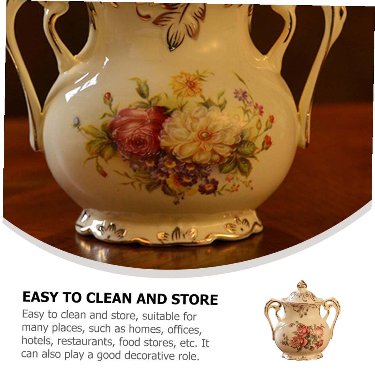 LIFKOME Tarro y Almacenamiento Práctico de Caramelos para Dulces Tapa de Cerámica Elegante y Creativo, Adecuado para Decoración del Hogar
