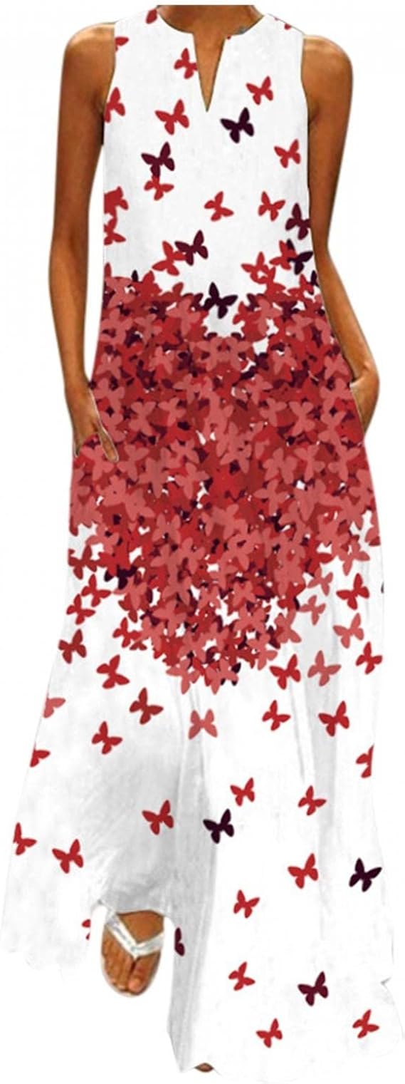 Amazon Co Jp ワンピース レディース きれいめ セクシー ノースリーブ マキシワンピース Vネック ロング丈 ロングドレス 花柄 マキシ ロングワンピース 袖なし おしゃれ 旅行 二次会 パーティー イブニングドレス お出かけ 通勤通学 お呼ばれ 春 夏 秋 冬 服