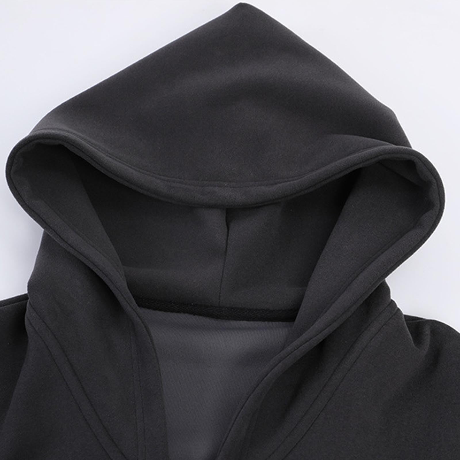 Generico Felpa Uomo con Cappuccio,Felpa con Cappuccio in Pelle Scamosciata con Cerniera da Uomo Tasche Calda Adatta alla Pelle Spessa E Indossabile