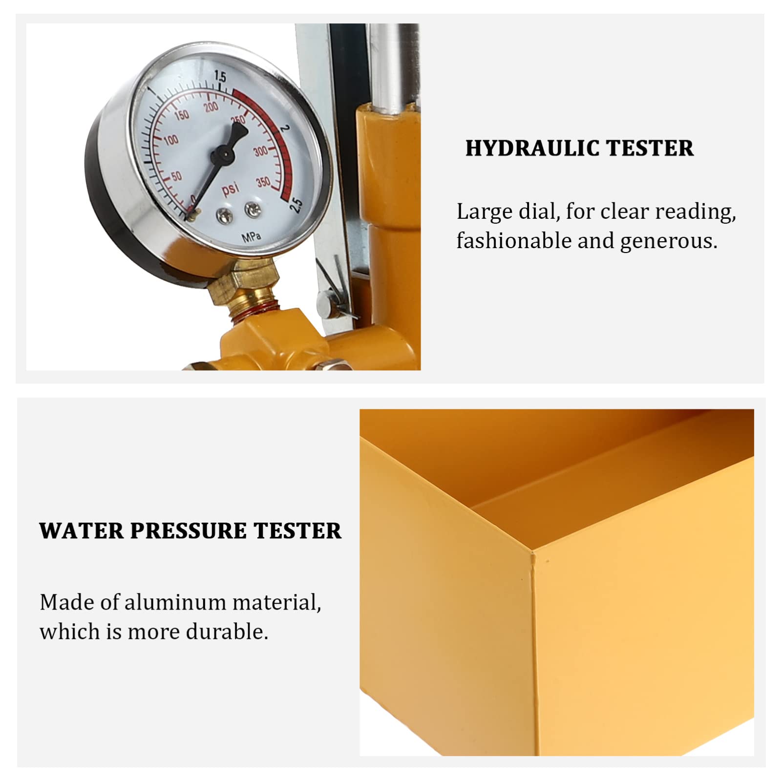 ULTECHNOVO Pompa di Prova della Pressione dell'Acqua 40 Kg Alluminio, Tester Manuale per Irrigatori Antincendio, Sistemi di Irrigazione, Recipienti a Pressione