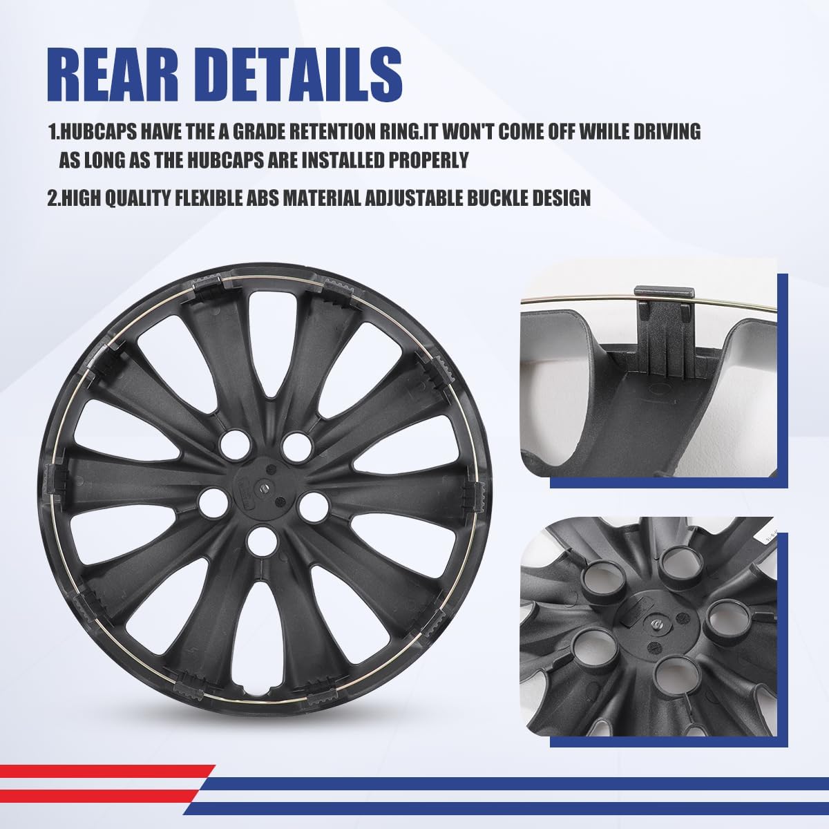 Winjet Hubcaps Wheel Covers for Toyota Corolla 16” – Four Pieces for [2009-2025 Corolla] & [2009-2014 Toyota Matrix] Wheel Rim Covers, Heavy Duty ABS & PC Material (16 Inch Set of 4, Lacquer)