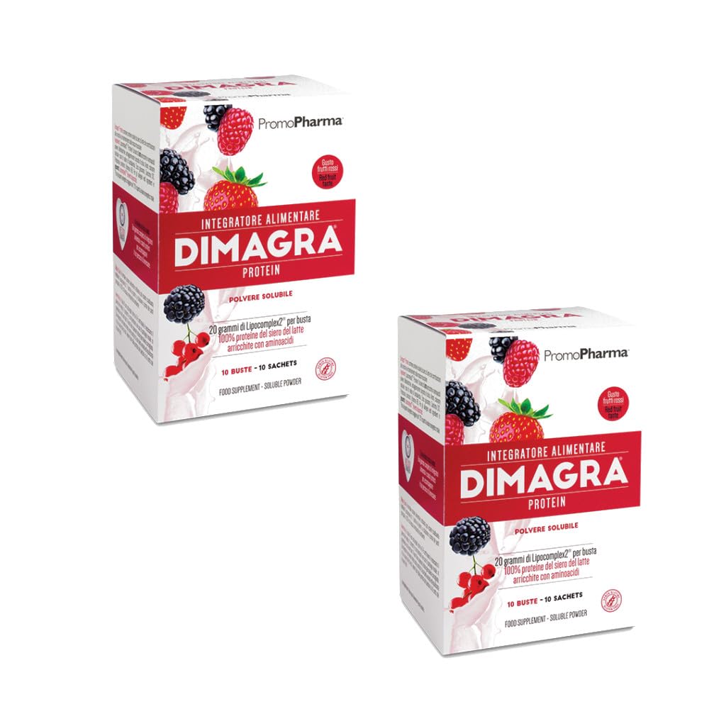 DIMAGRA PROTEIN Gusto Red Fruit 10 buste | 2 Confezioni