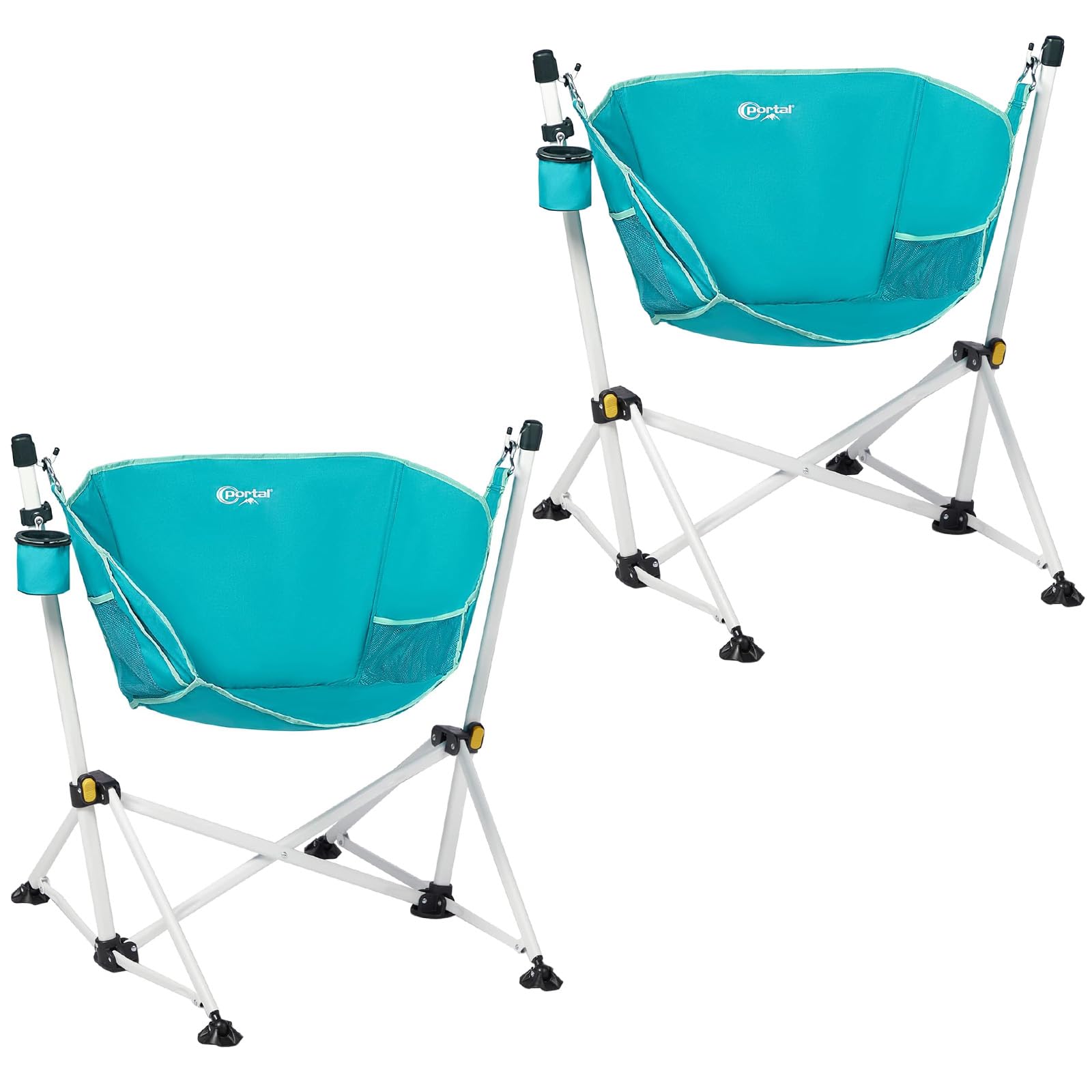 Photo 1 of *See Clerk Notes*Portal Hammock Camping Chair Folding Rocking Chair Portable Swinging Chair with Cup Holder for Outdoor Lawn Backyard Patio Car Camp Sports Concerts,Support 350 lbs Blue, 2 Pack