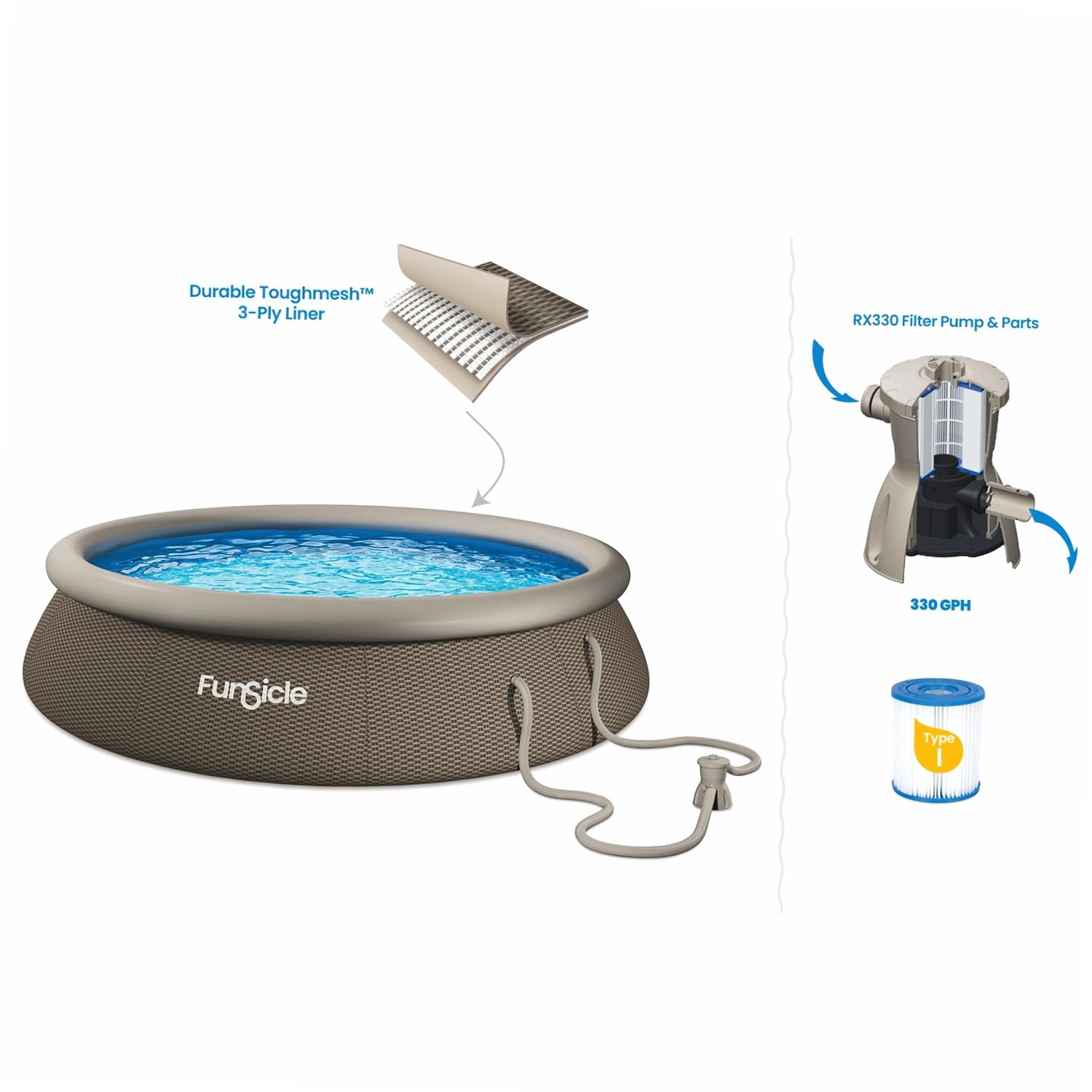 FUNSICLE Basen wolnostojący Quickset Designer™ Basen Ø3,66m x wys. 76cm