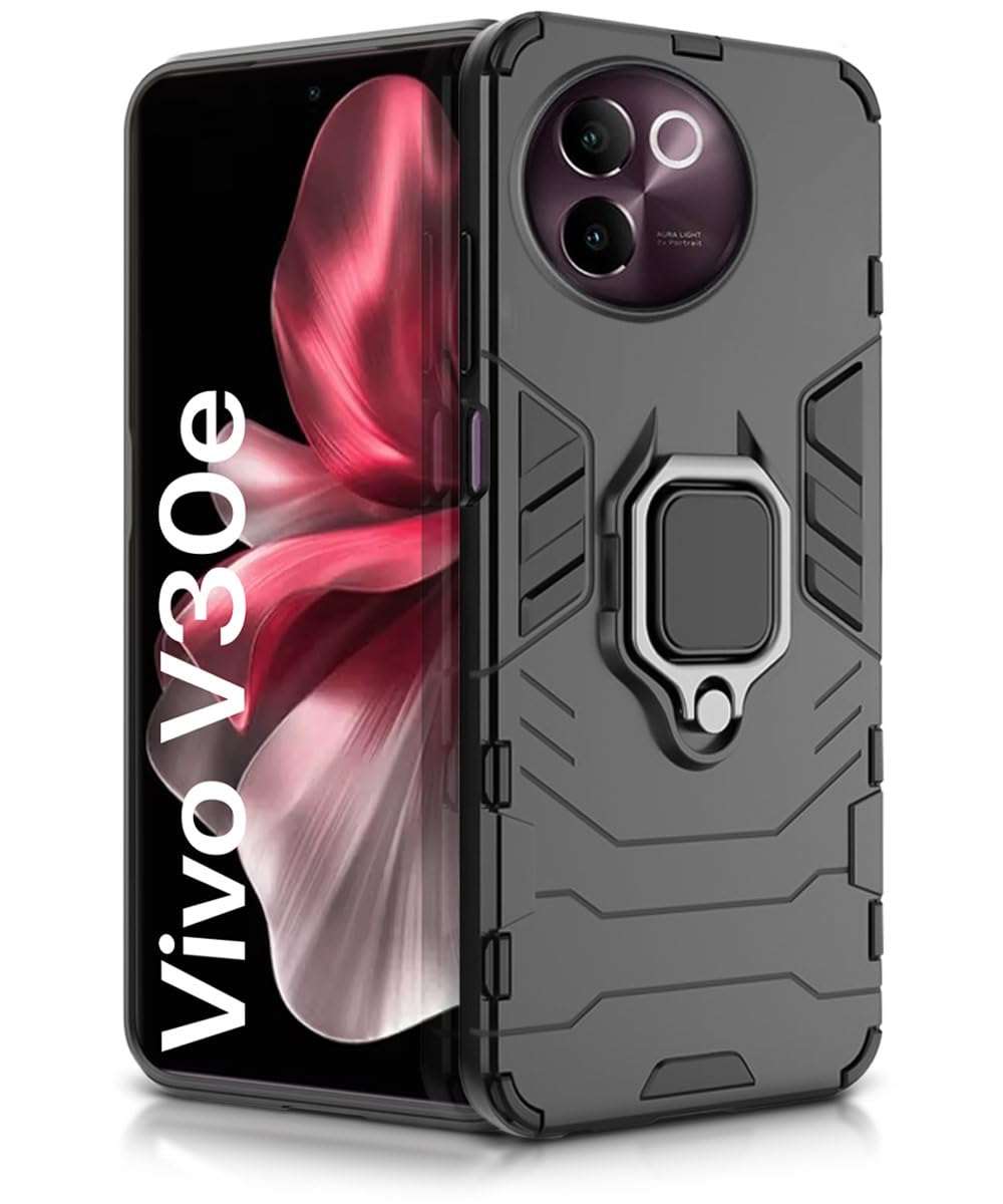 WOW IMAGINE Shock Proof Back Case Mobile Cover for Vivo V30e 5G | Back Cover Case (Tough Armor | Hybrid PC + TPU | Ring Holder & in-Built Kickstand | Black) (B0DCN3LVZN) Amazon Price History, Amazon Price Tracker