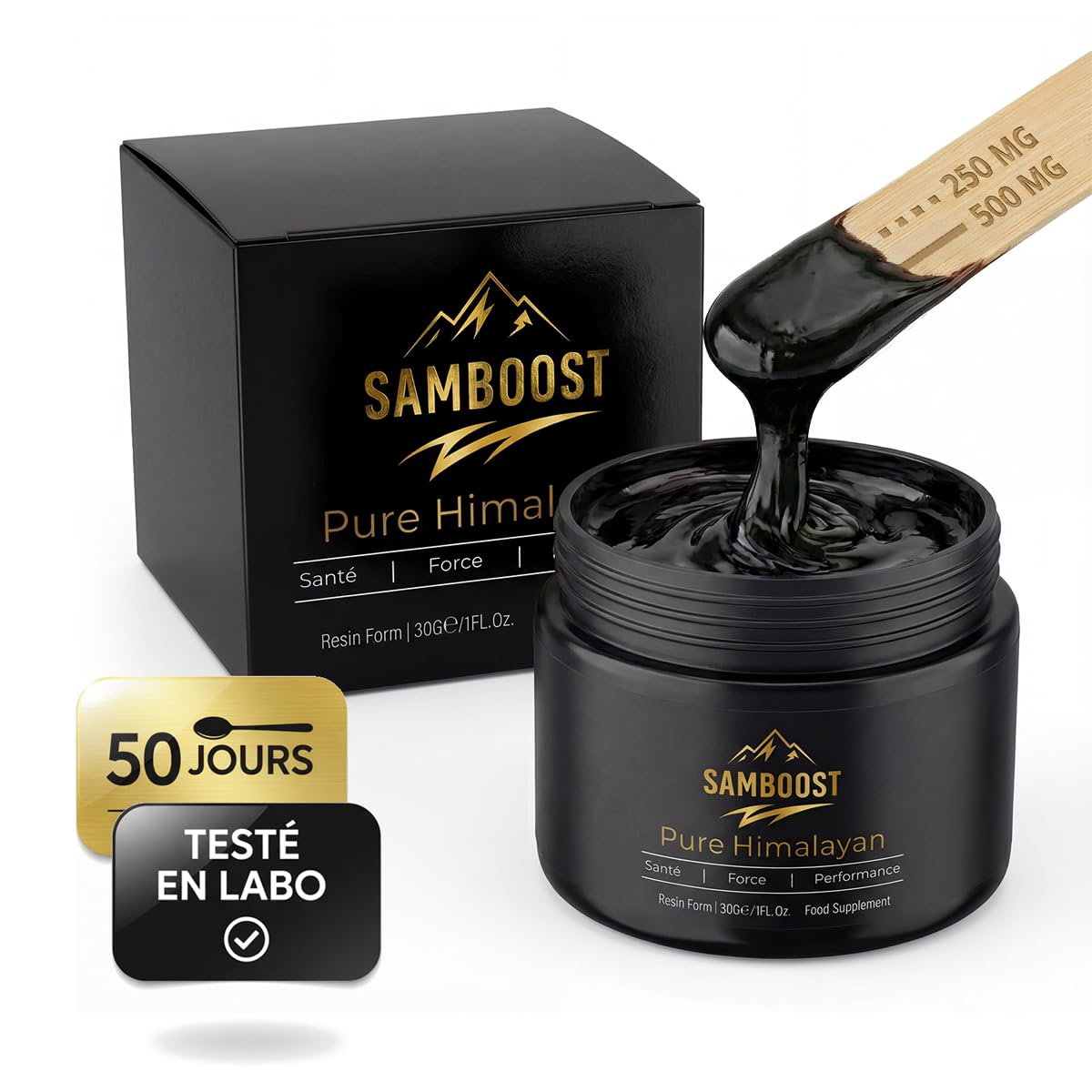 Shilajit Résine Pure 30g – Grade Premium Himalaya – Complément Alimentaire Naturel – Énergie, Vitalité & Immunité - 75% Acide Fulvique