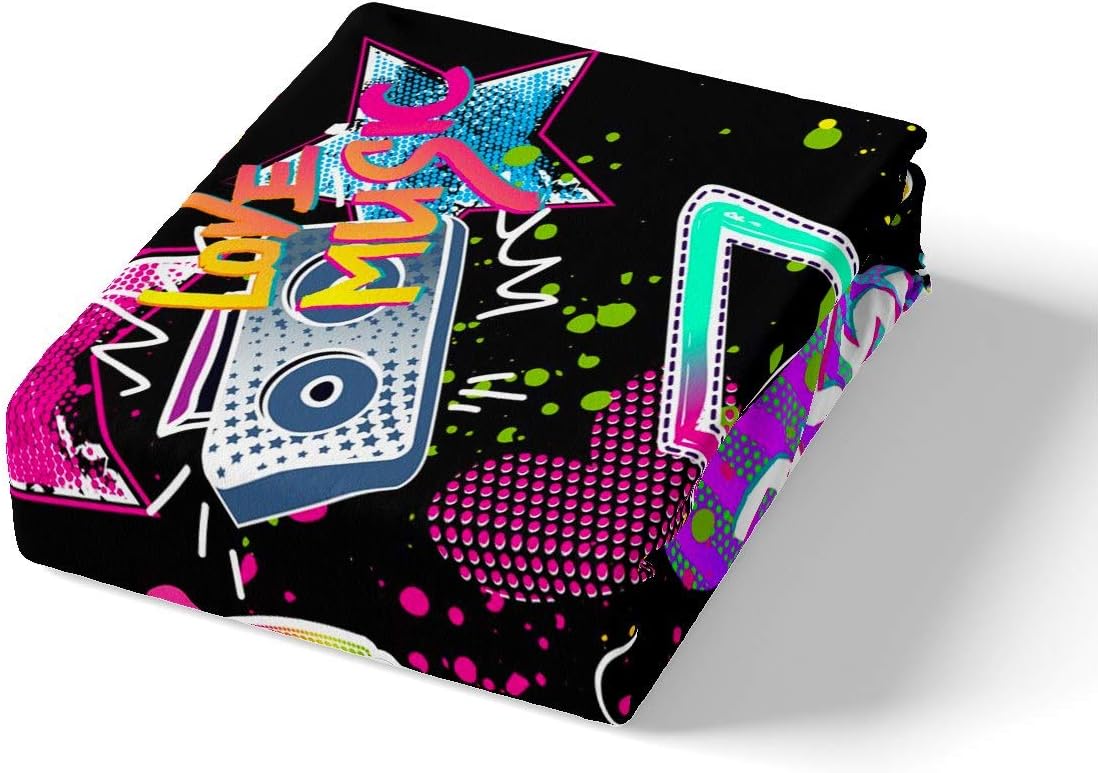 Feelyou Music Note Duvet Cover Set Full Size Rock Music Theme Comforter Cover Boys Girls Headphones Radio Bedding Set Luxury Microfiber Quilt Cover 2 Pillowcases Colorful