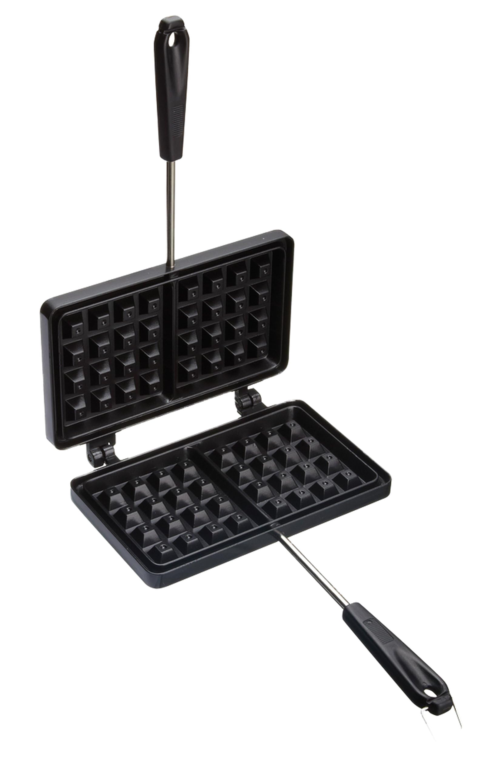 KitchenCraft Gaufrier Avec Revêtement Antiadhésif, Gaufrier Pour Cuisinière, Simple Et Pratique, Noir
