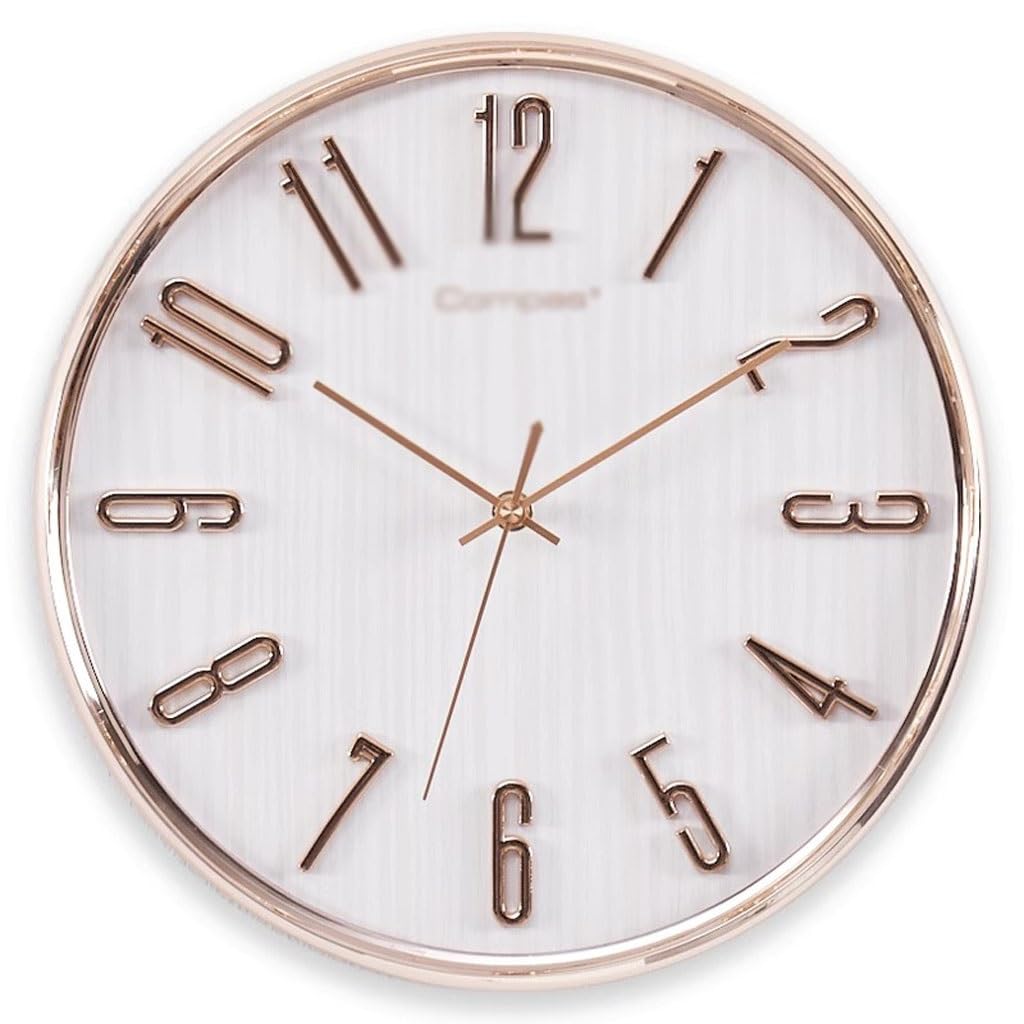 EINES Silent Decorative Wall Clock Living Room Wall Clock Simple Home Clock Modern Quartz Clock Easy to Read