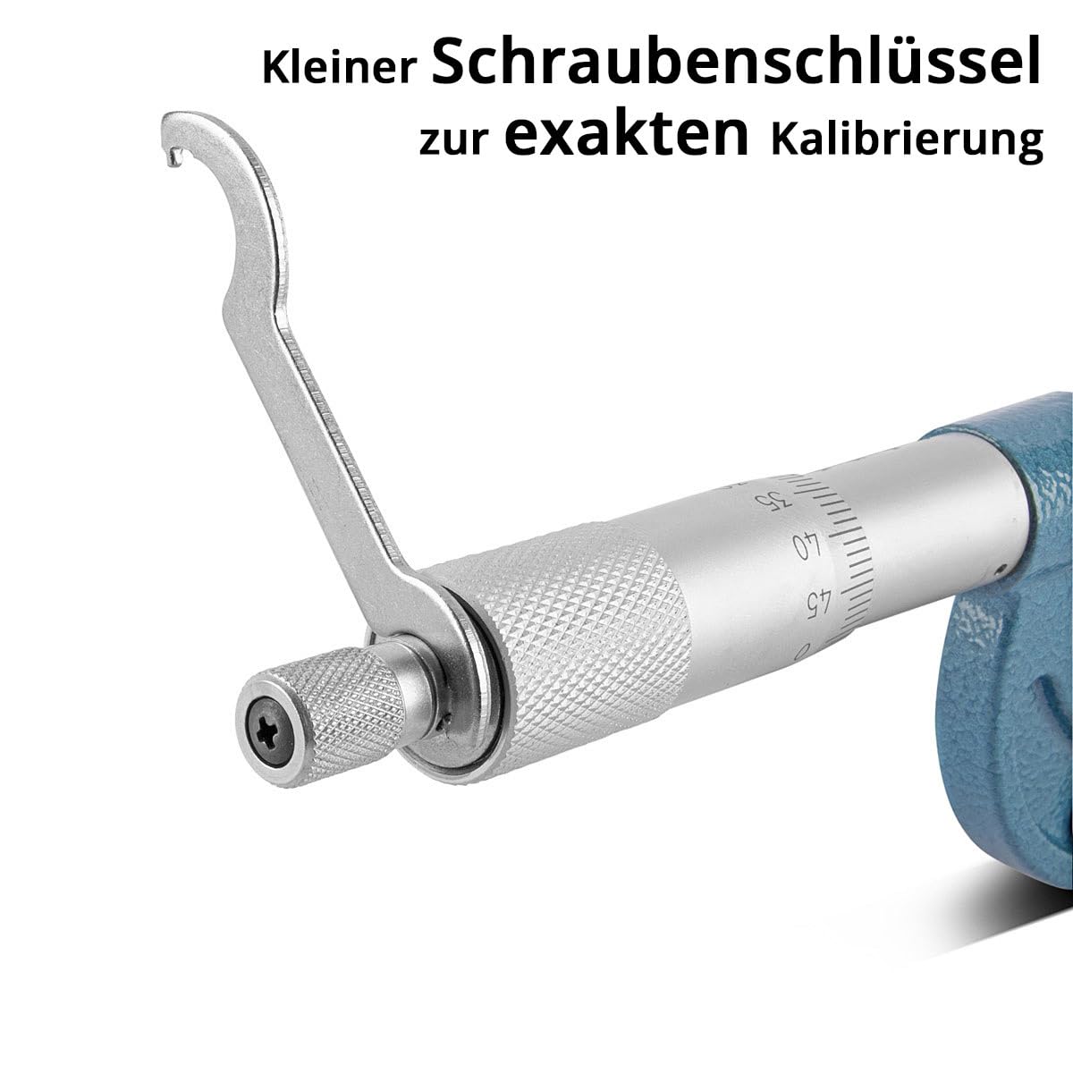 STAHLWERK Bügelmessschraube 4er Set, Mikrometer/Messschraube/Mikrometerschraube mit einem Messbereich von 0-25/25-50/50-75/75-100 mm