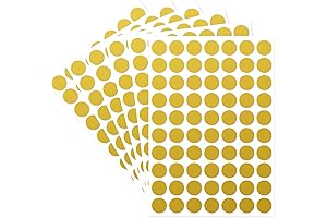 Eye-Catching Gold Circles: 1400pcs Self-Adhesive Writable Dot Stickers for Effortless Color Coding and Labeling