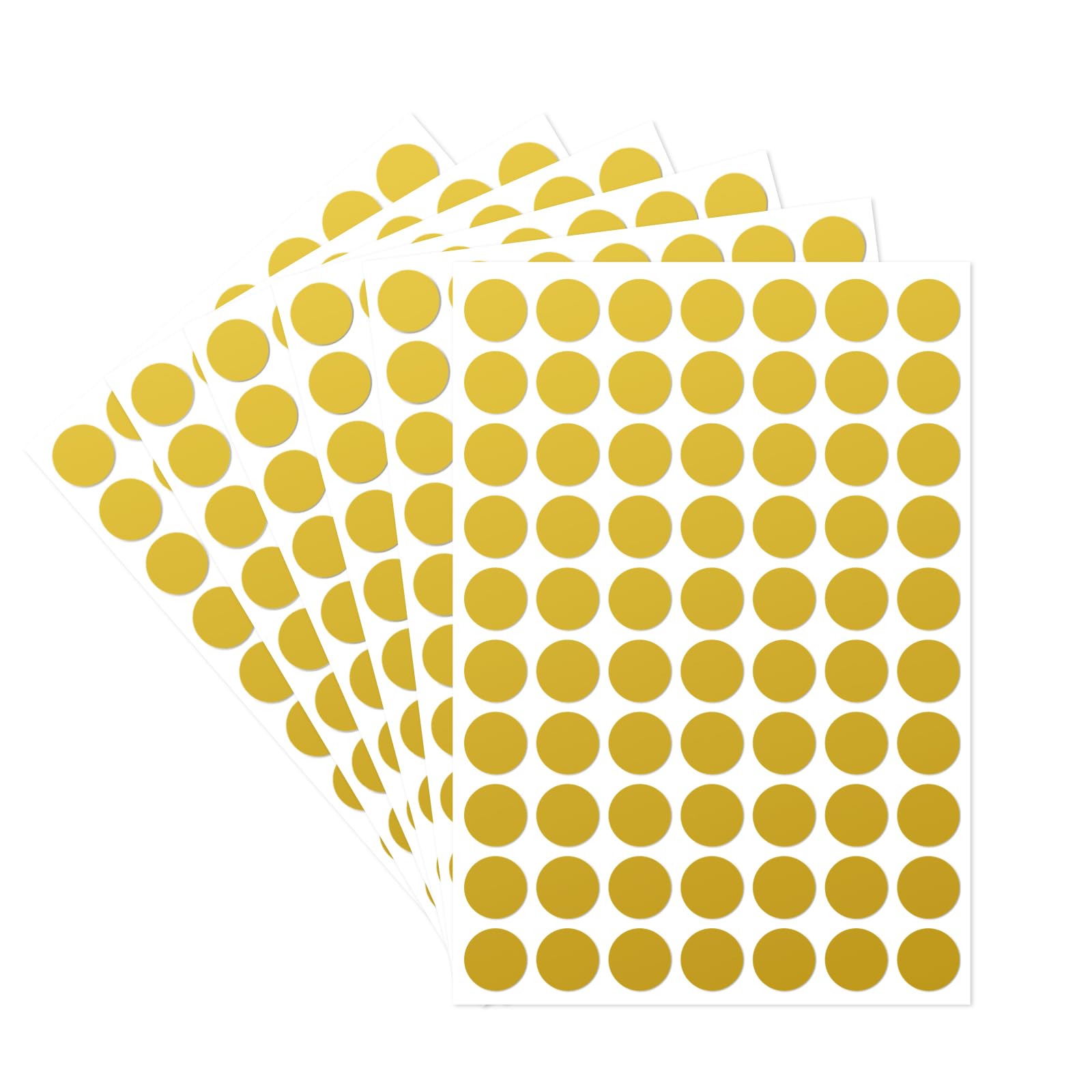 Dot Stickers - 1/2 Inch Gold Circle Labels, 1400pcs Writable Color Coding, Round Labeling for Office, Classroom, Garage Sale