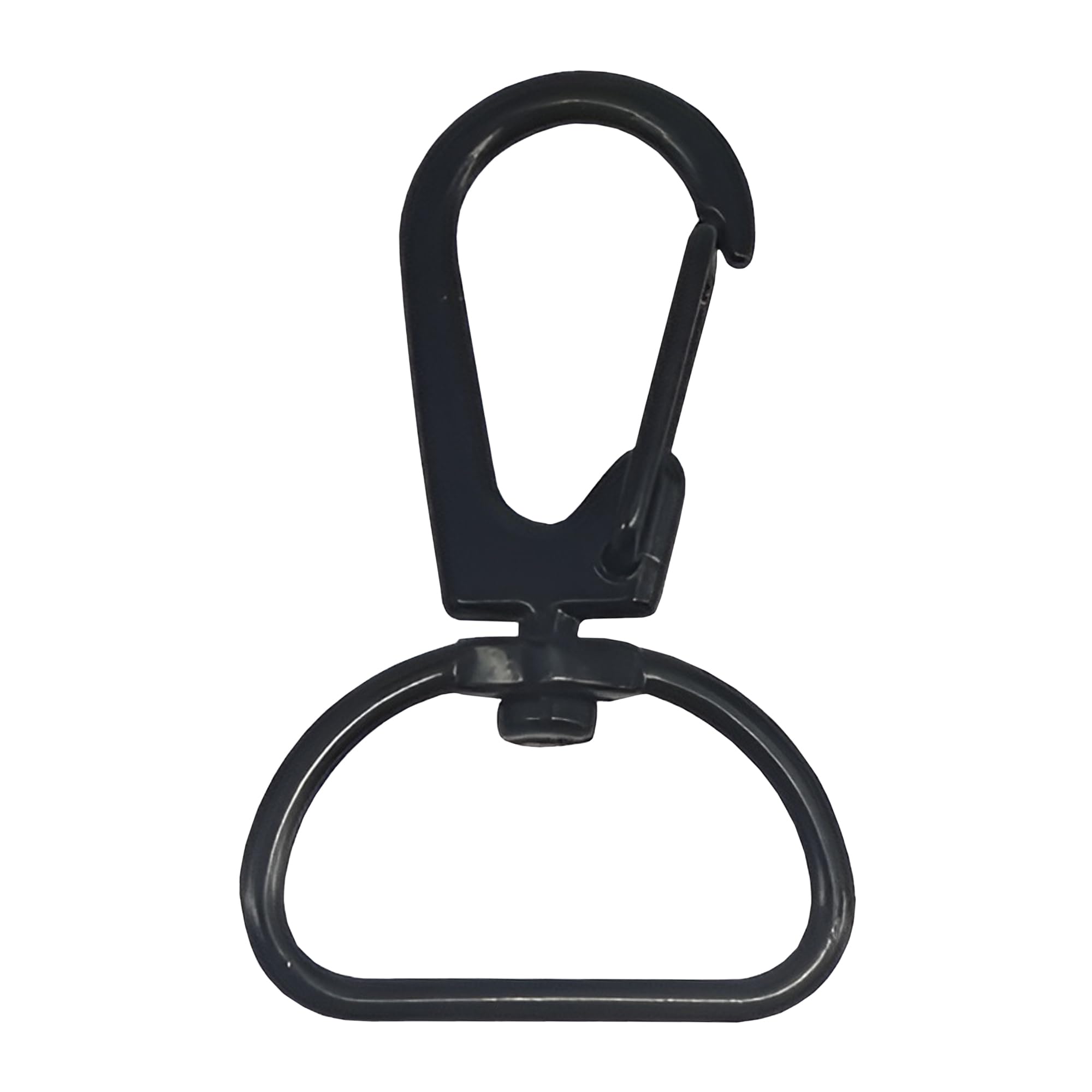 WedDecor Swivel Claw Clasps Metal Push Clip Lobster Hook with Keyring for Keychains, Purse, Bags Accessories, Webbing Strap, DIY Leather Craft, Matt Black, 20mm, 20pcs